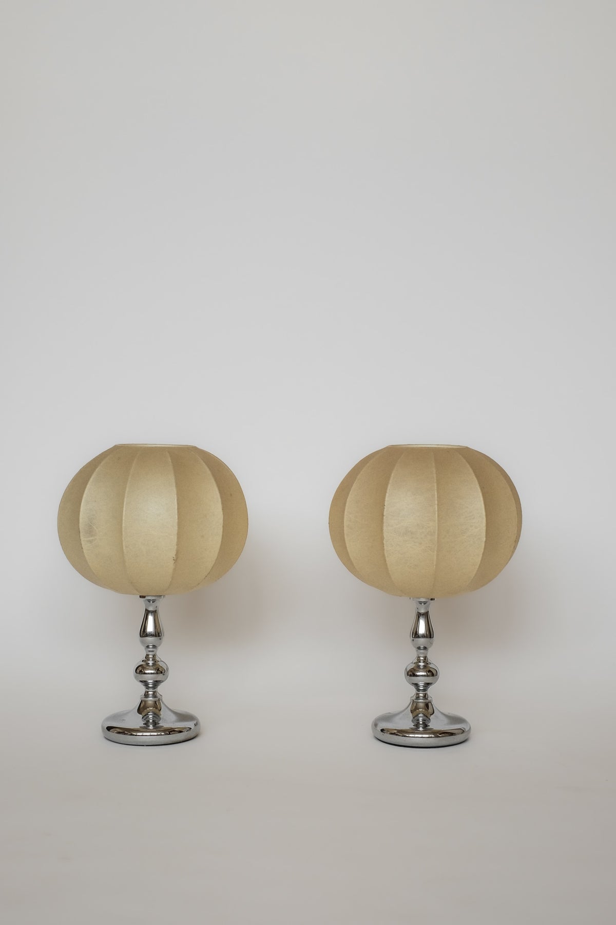 Rare Vintage Mid-Century Modern Cocoon Table Lamps — side angle