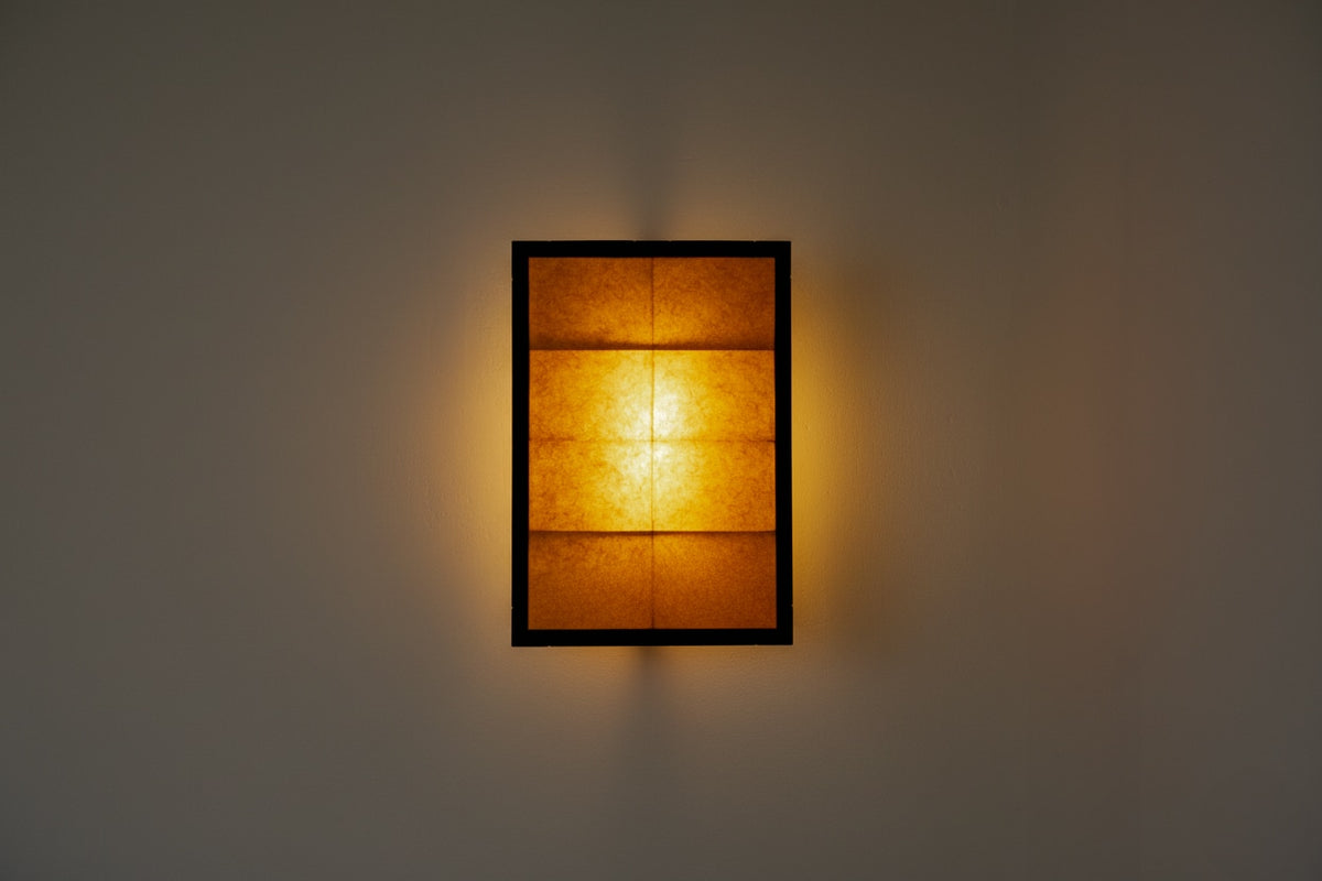 Medieval window Wall Light in Paper and tinted Wood — lifestyle setting