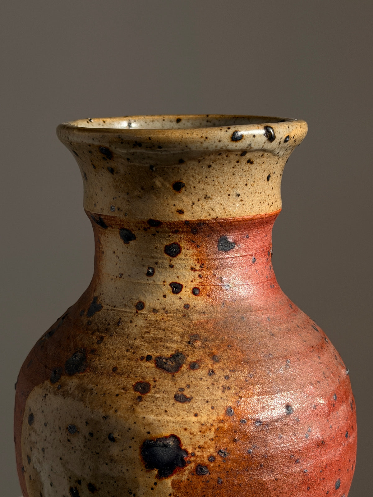 Stoneware vase by Pierre Digan, La Borne, circa 1970 — lifestyle setting