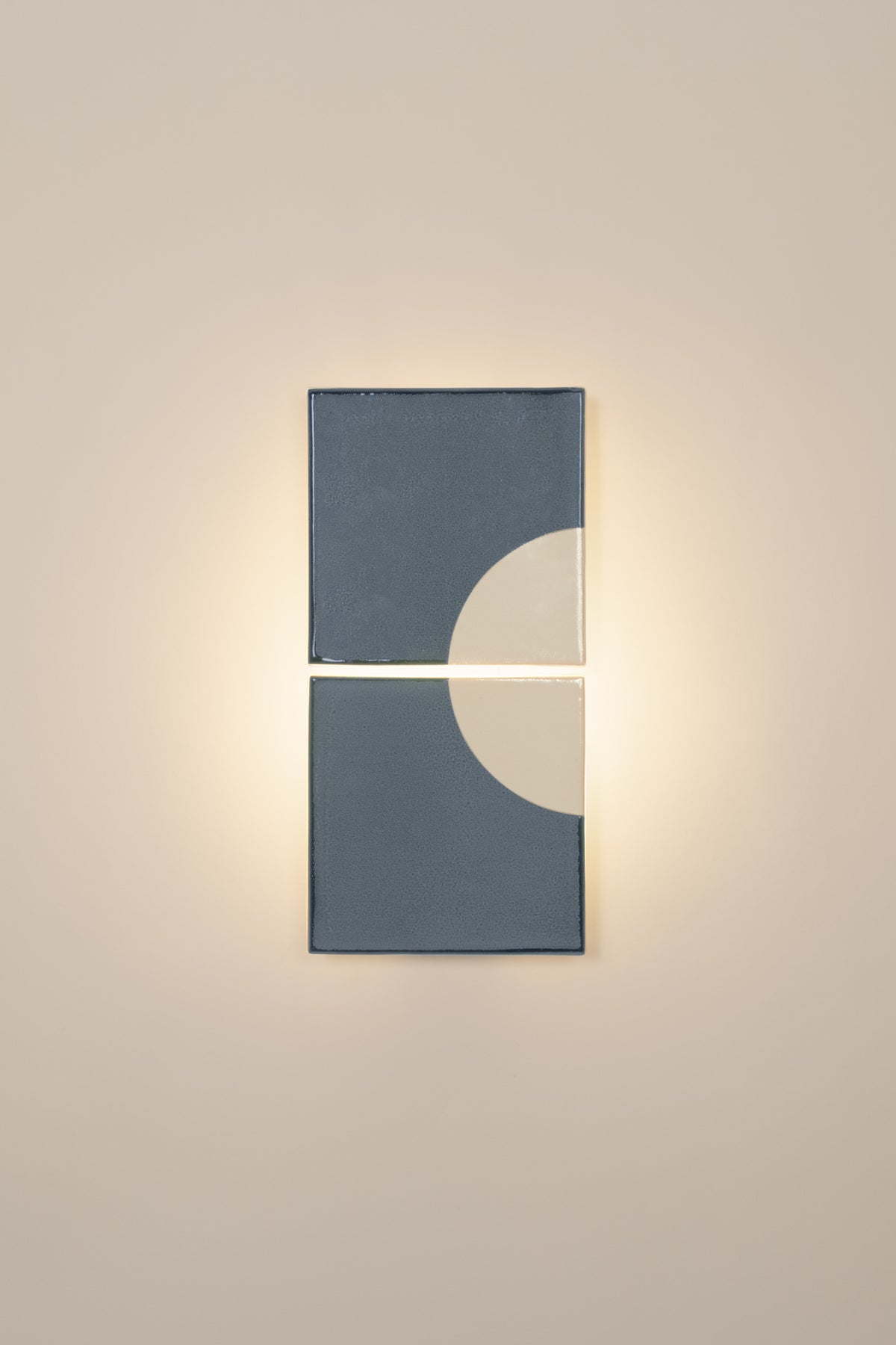 Tiles Moon B by Violaine d'Harcourt | The Oblist — handcrafted ceramic, blue tones