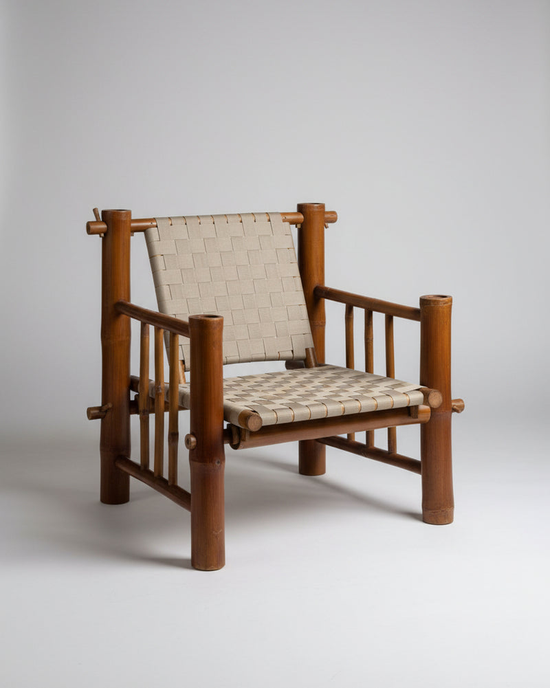 One-of-a-Kind Artist-Built Brutalist Bamboo Armchair, 1970s by OBJECT AGENCY | The Oblist