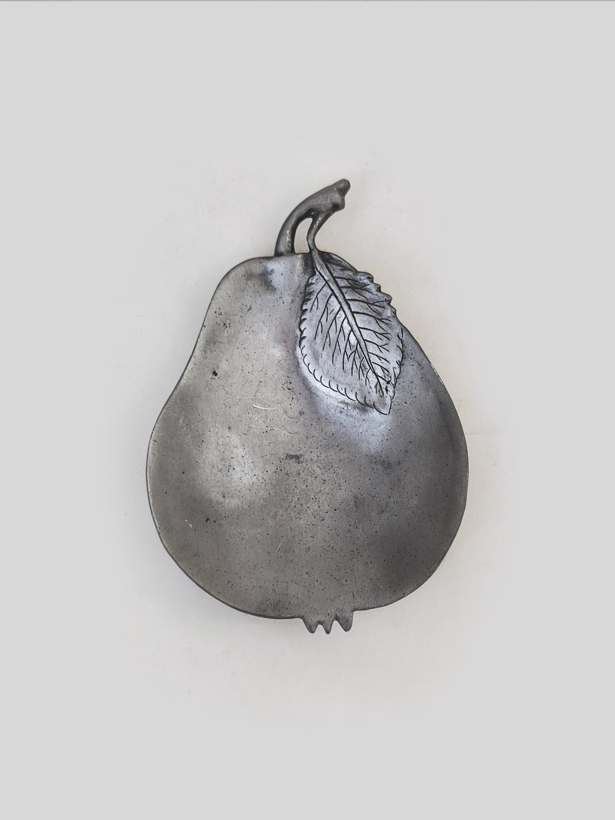 Pear pewter vide poche by Les Objoies | The Oblist — handcrafted pewter, gray color