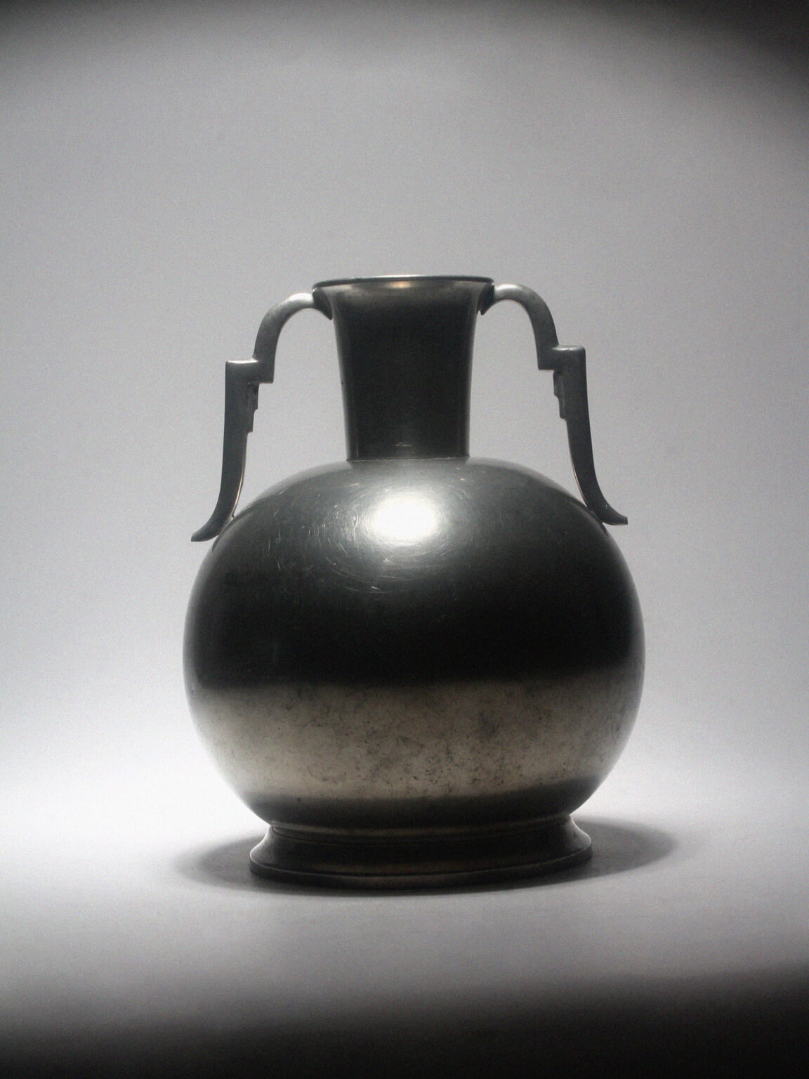 J. L. Hultman Art Deco Pewter Vase for Svenskt Tenn, 1930s — detail view
