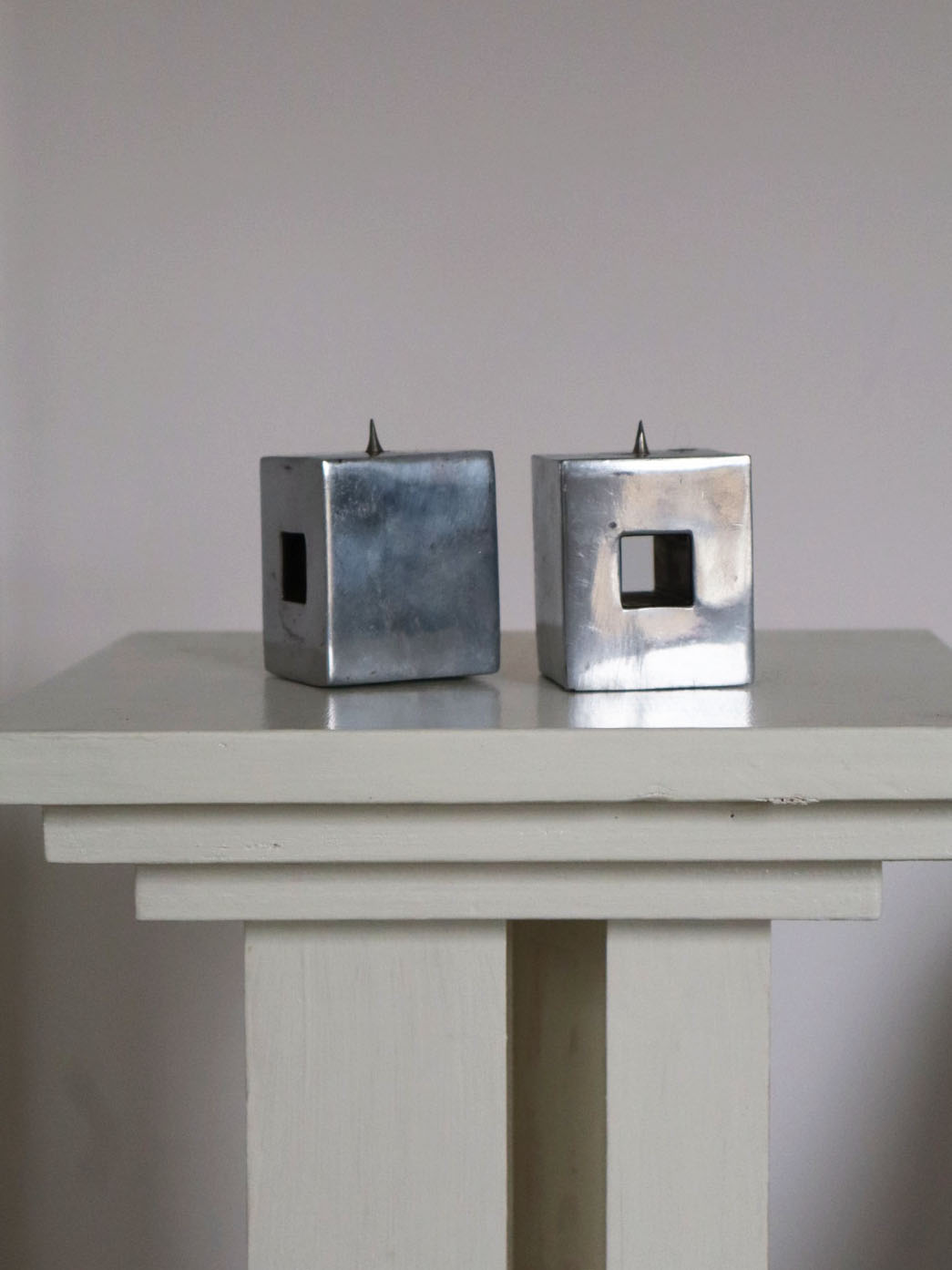 Cube candlestick holders — lifestyle setting