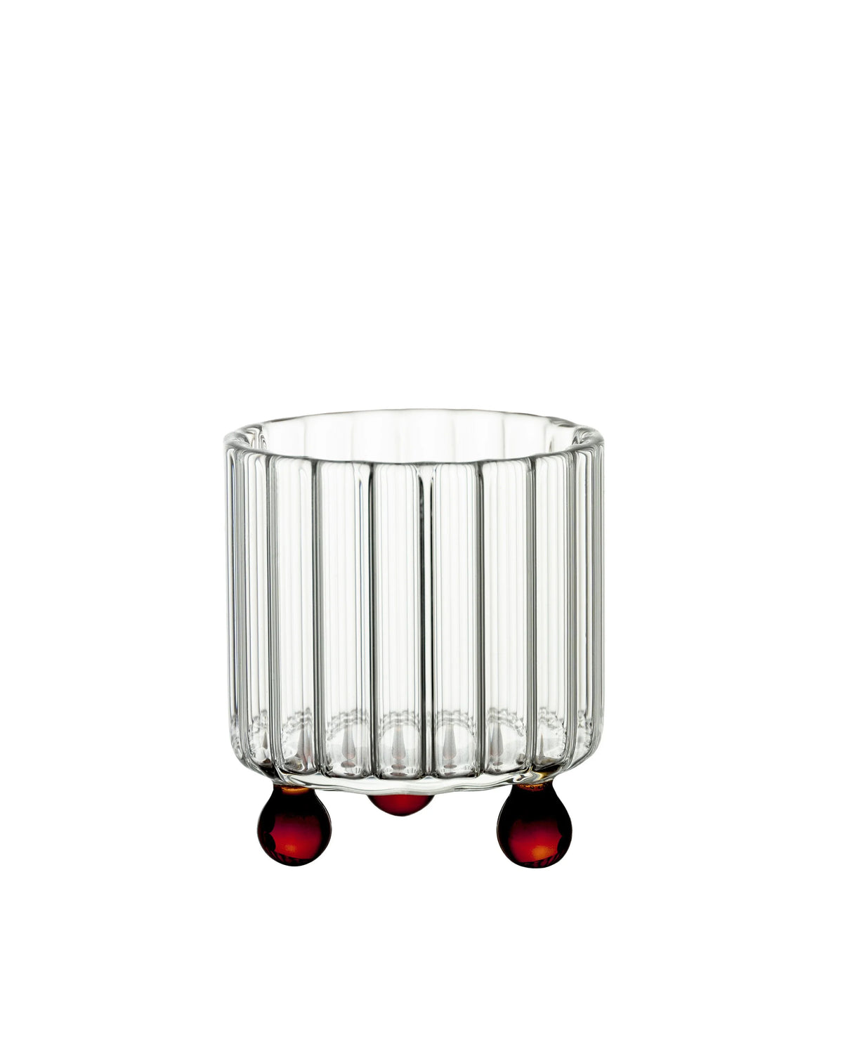 High Spirits — Hand-blown Lowball Glass in Red Amber — detail view