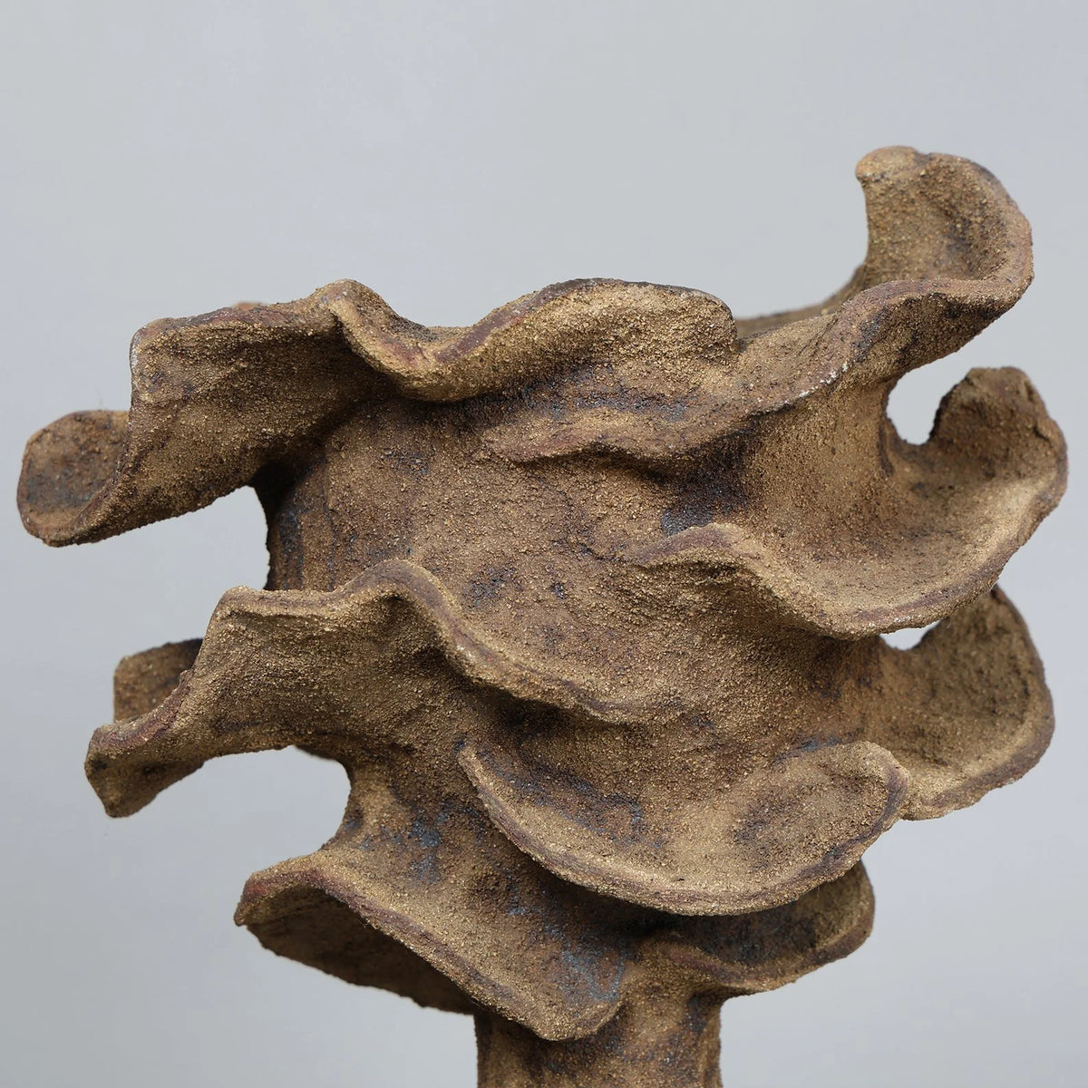 Sculptural Brutalist Vase by British Ceramicist Clive Brooker (1934 - 2005) — side angle