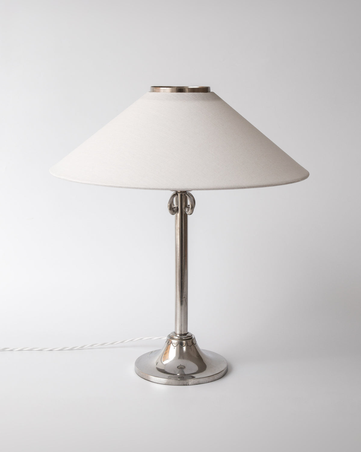 Art Deco Pewter Table Lamp by Celestine Andersson, 1930, Sweden by Spigel | The Oblist — pewter finish, white shade
