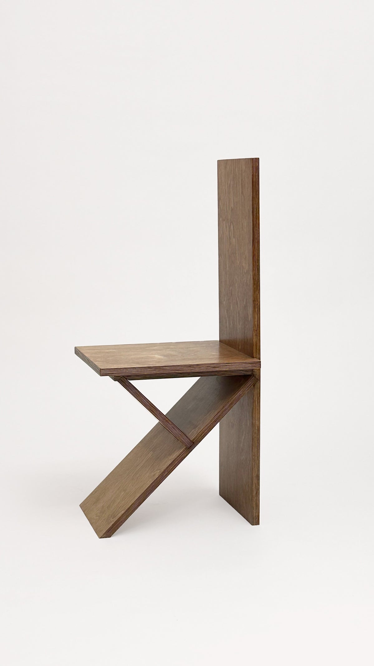 Flat Pack Chair by Goons — top view of wooden seat and backrest