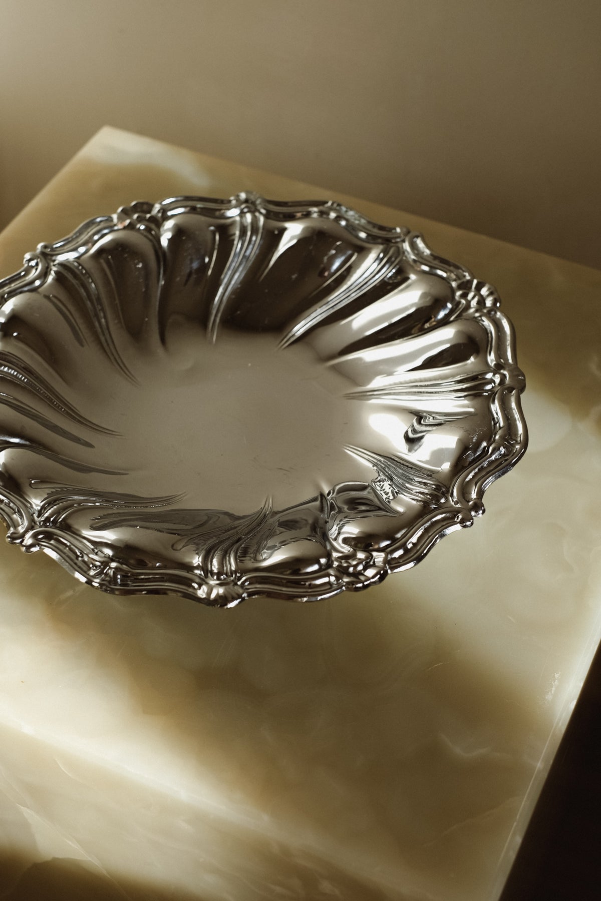 Italian Decorative Bowl — top view on marble surface