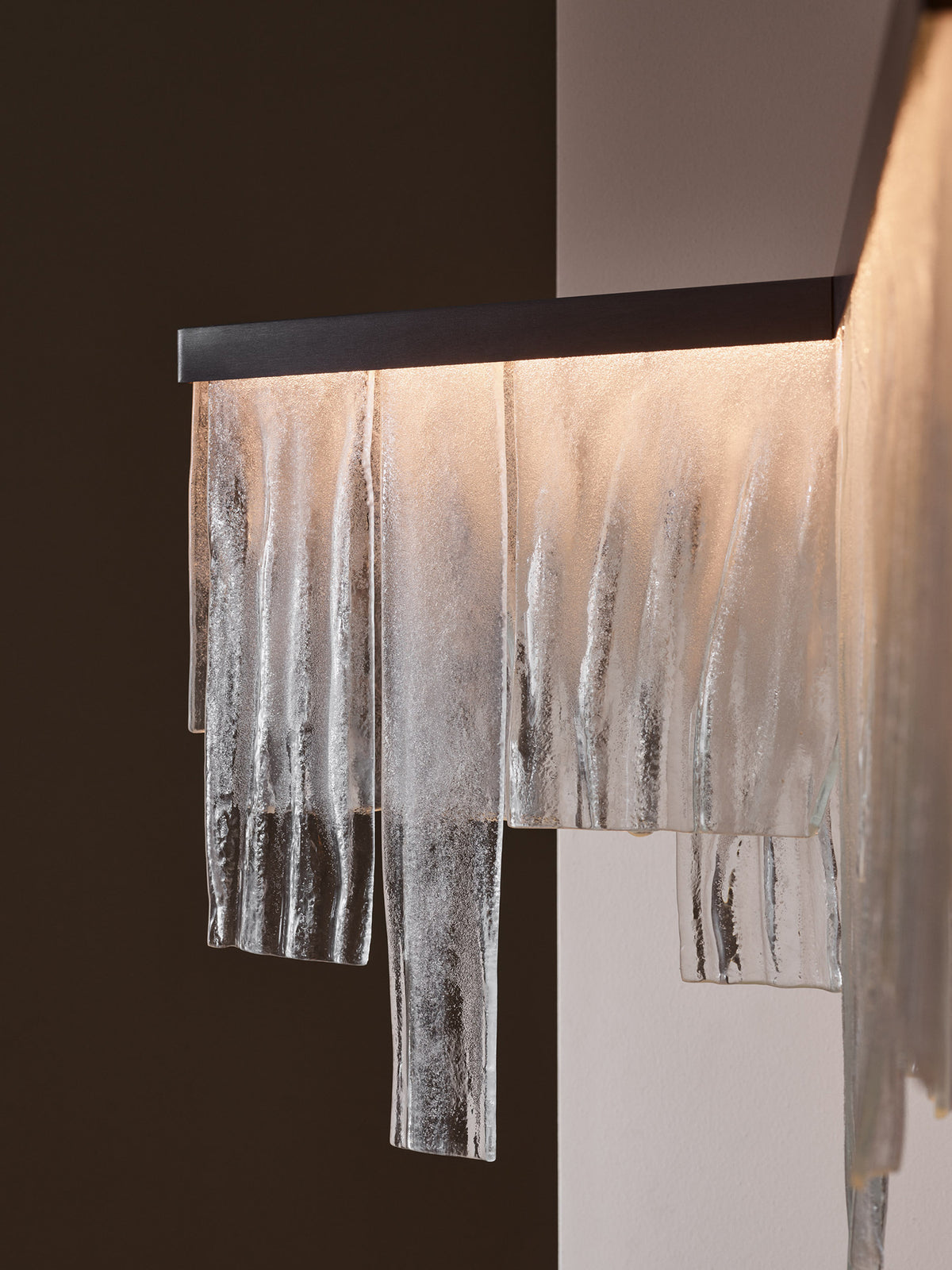 CASCATA Chandelier With Ceiling Rose — close-up of glass texture detail