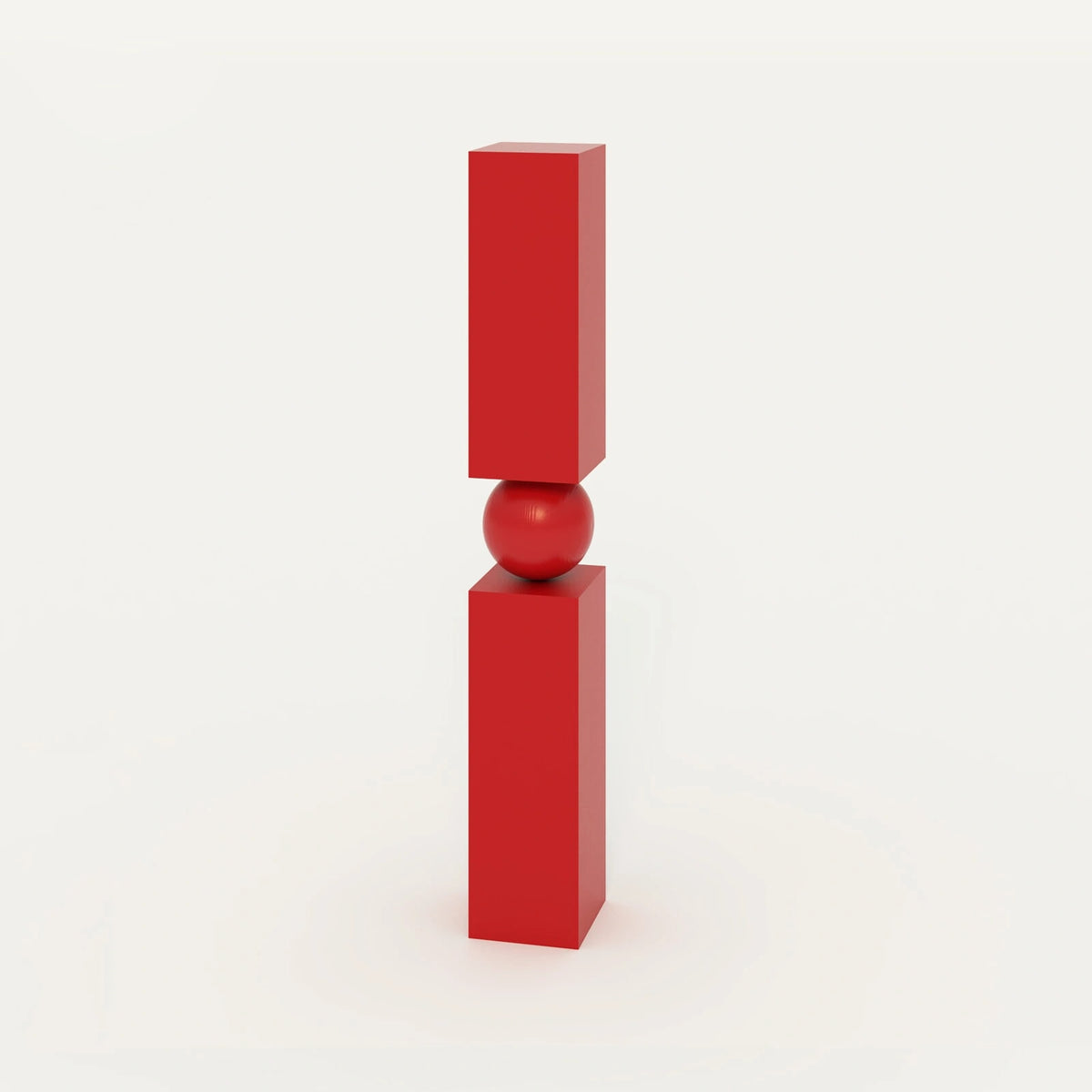 Pecan' Long Shelf — back view highlighting bold red color and design