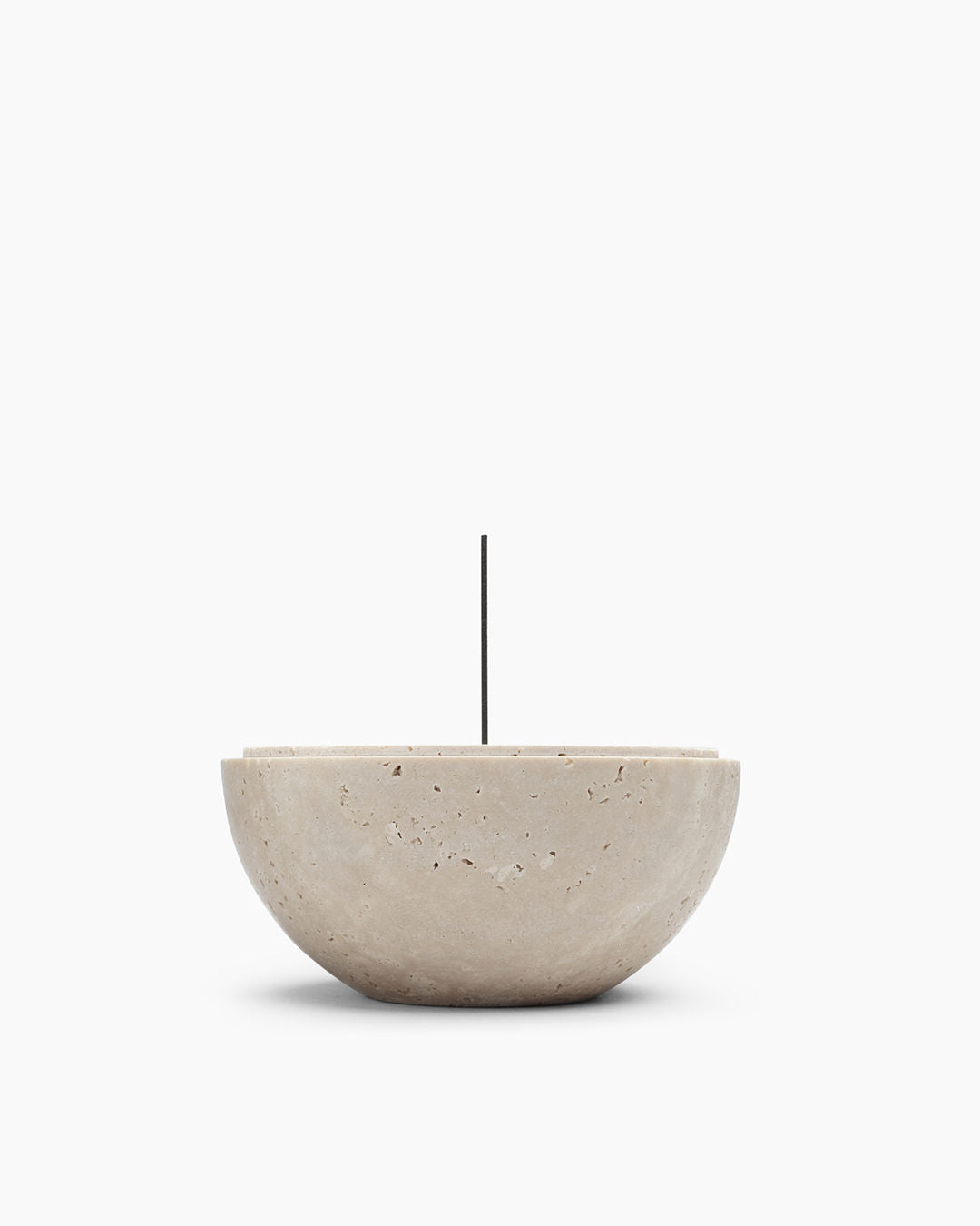 Scandinavian Modern Incense Holder in Stone — side angle