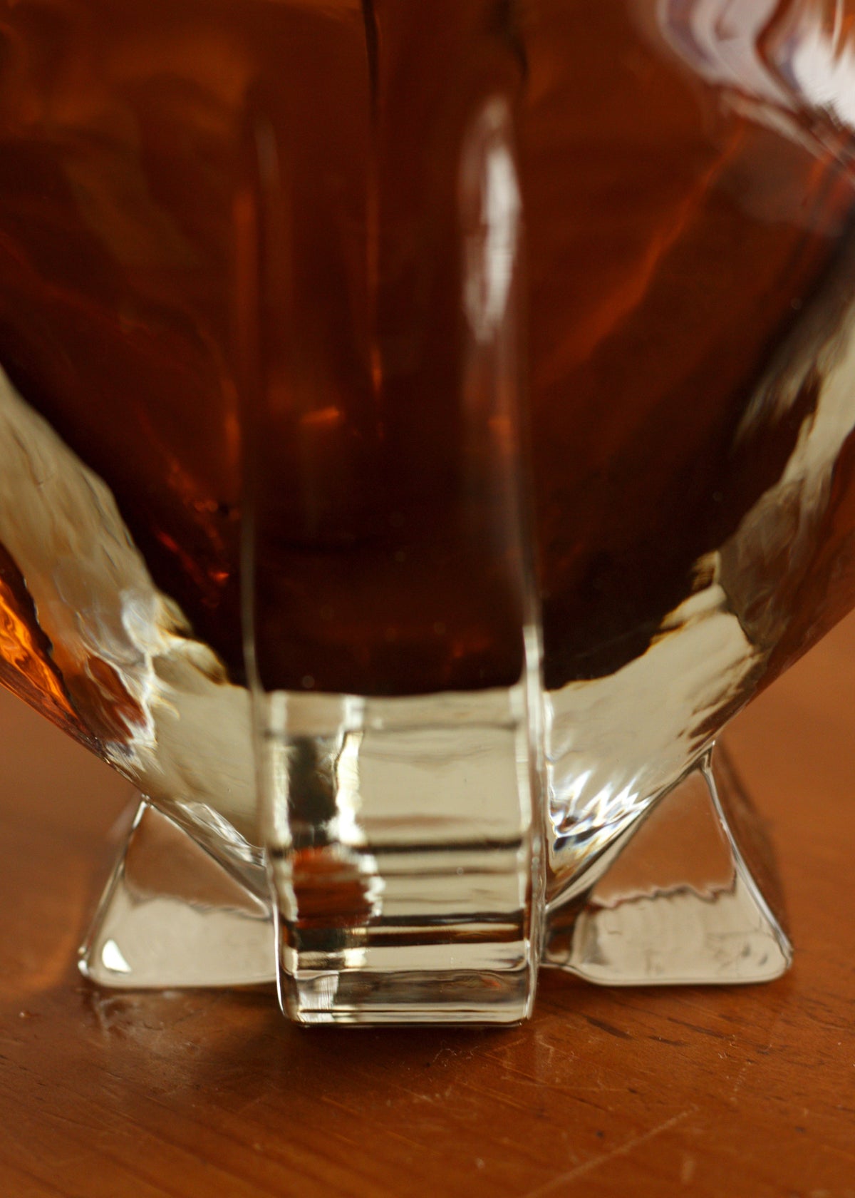 Amber Sculptural Glass Vase — lifestyle setting