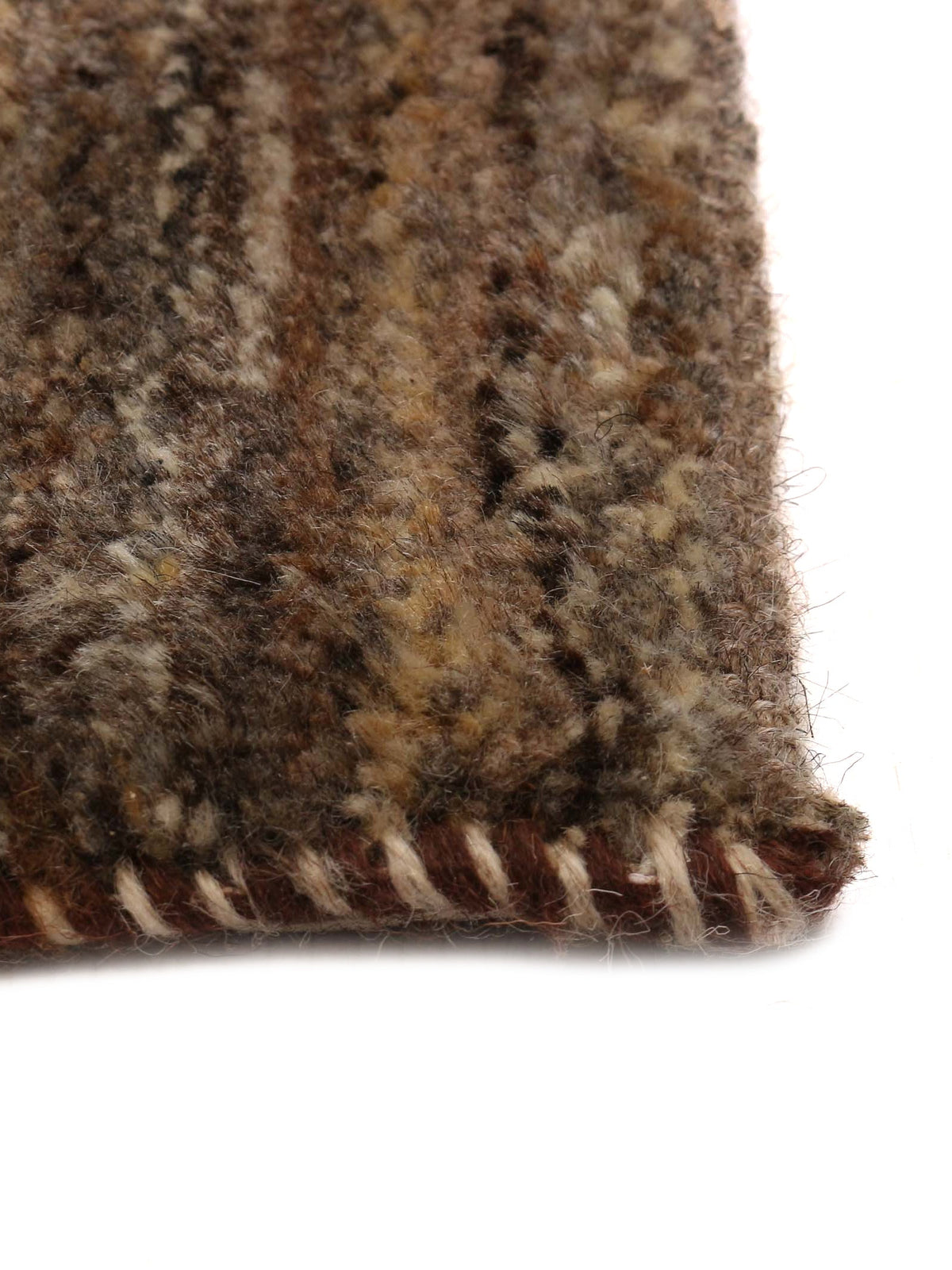 Gabbeh Rug in Sable 173 x 232 cm — close-up of textured wool edge