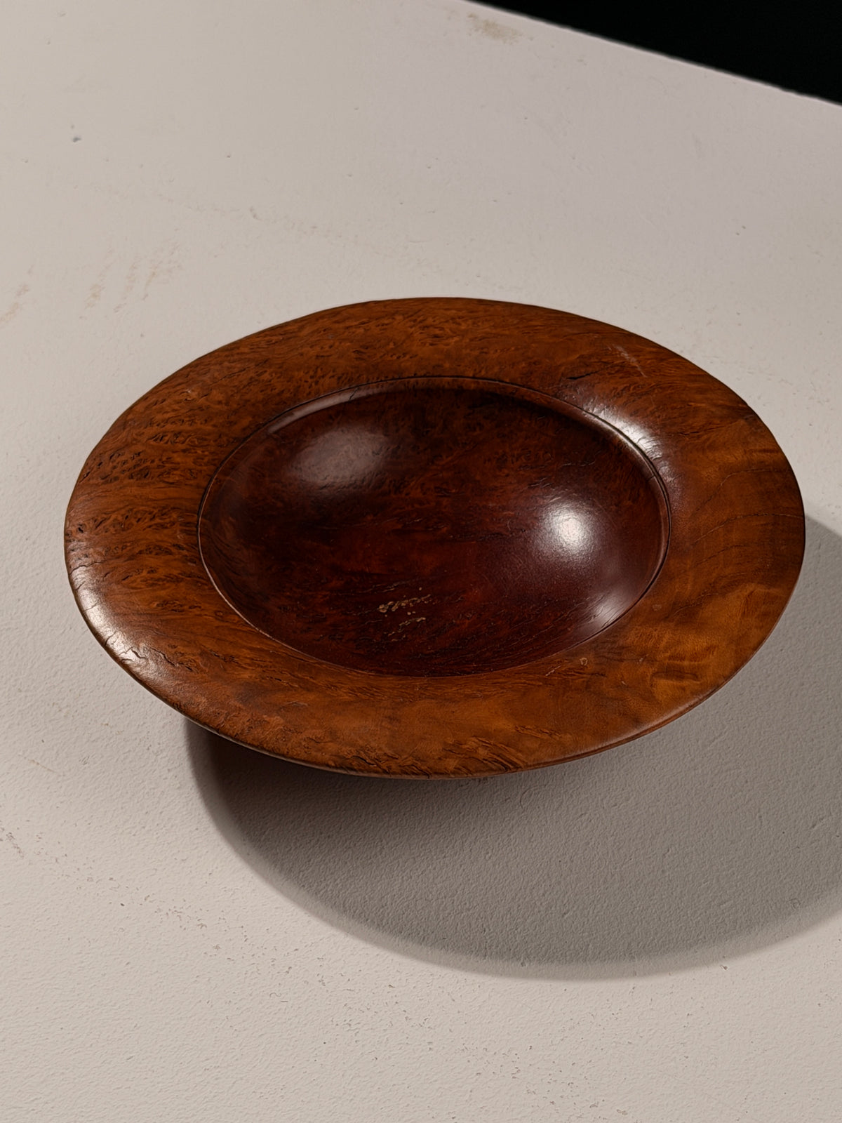 Coolabah Burl Wood Catchall Bowl by Ken Staff, 1995 — lifestyle setting