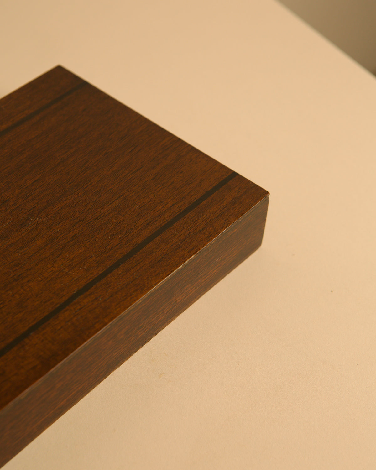 Large Rectangular Box, 1960s — top view of dark wood finish