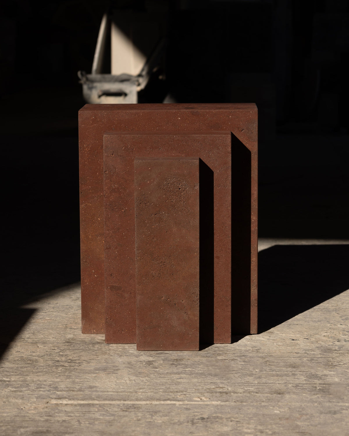 'Coa' Side Table Tezontle — side angle