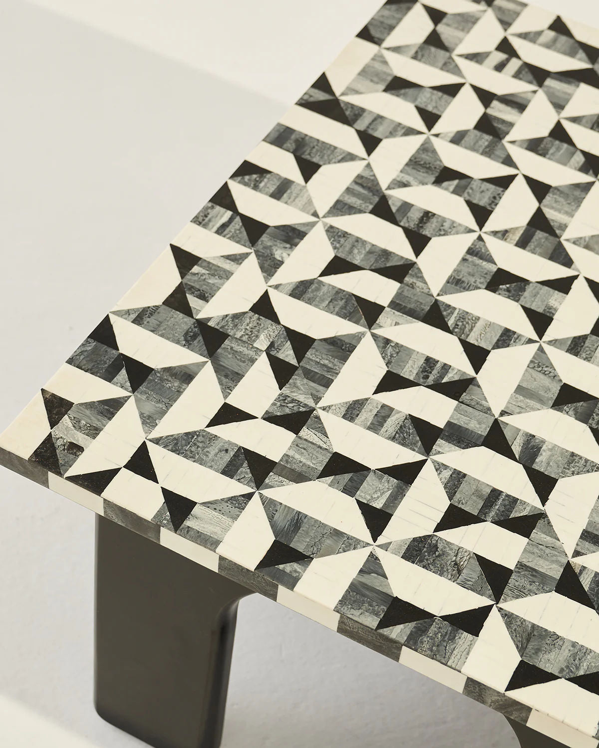 Leo Coffee Table — close-up of geometric patterned marble surface
