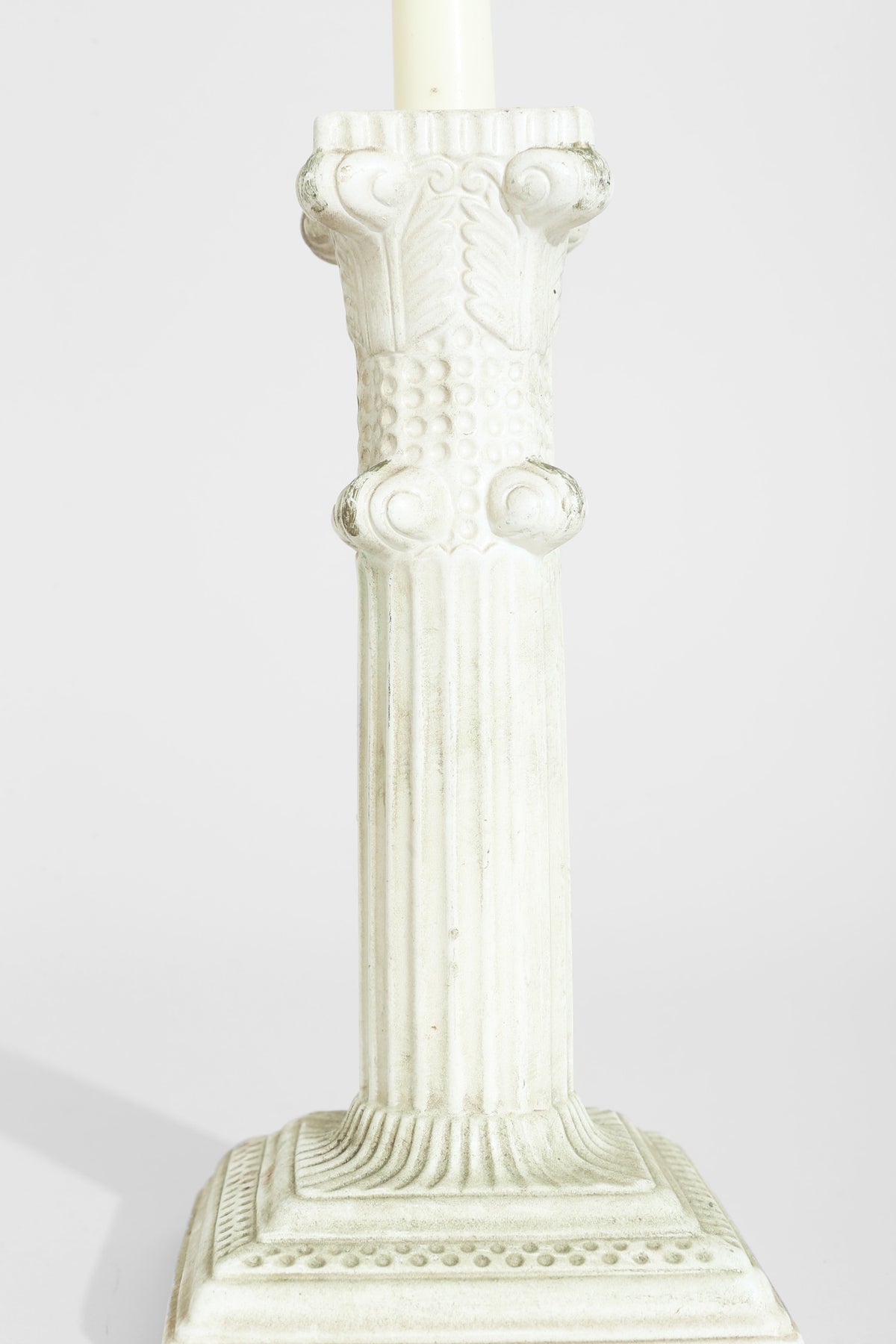 Neoclassical Ceramic Candleholders — detail view
