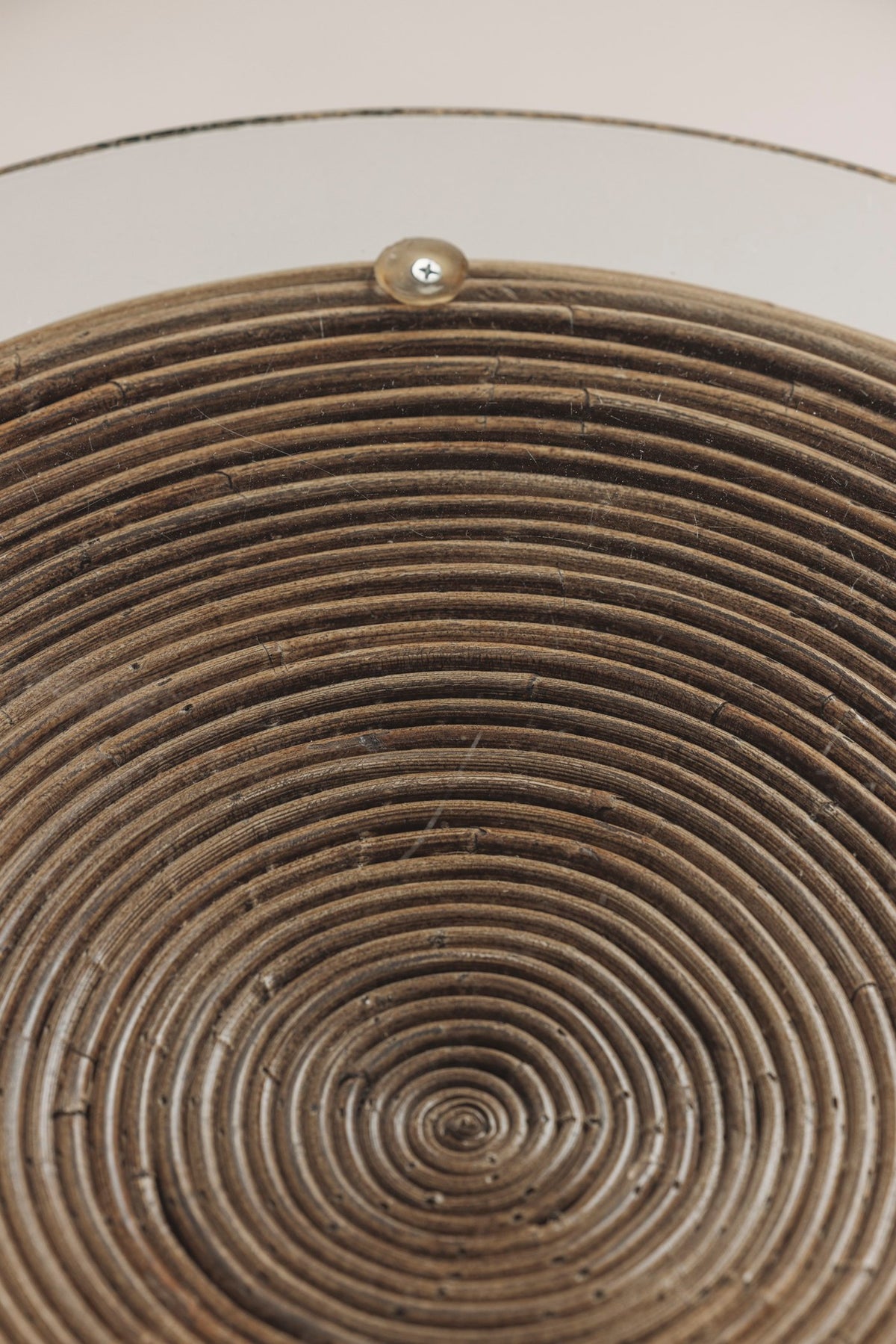 Reed side table with glass top, Italy 1960s — additional view