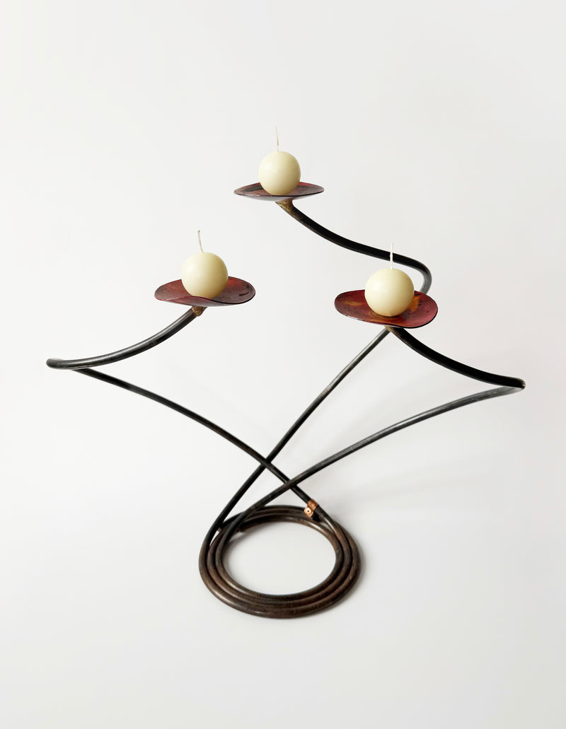 Artist Signed Three Candle Candelabra by virga | The Oblist