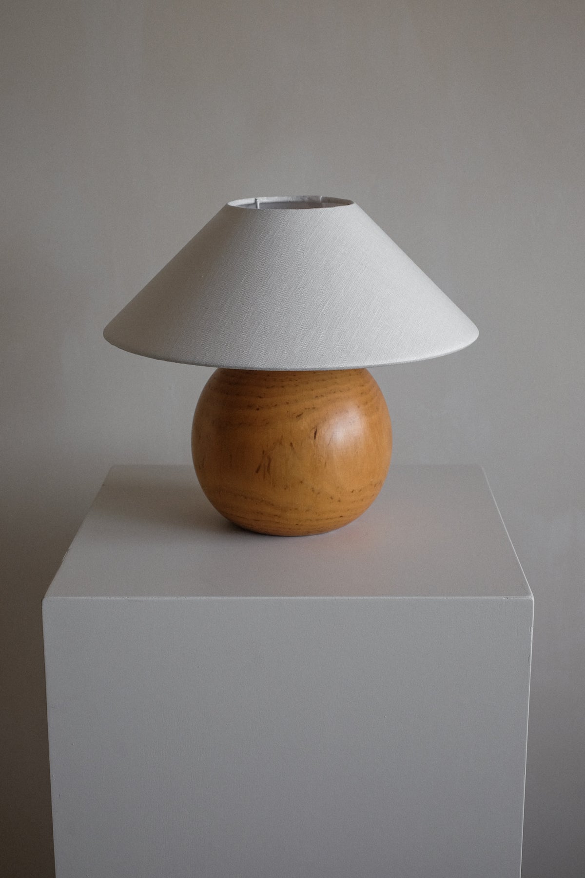 Wooden table lamp — in context