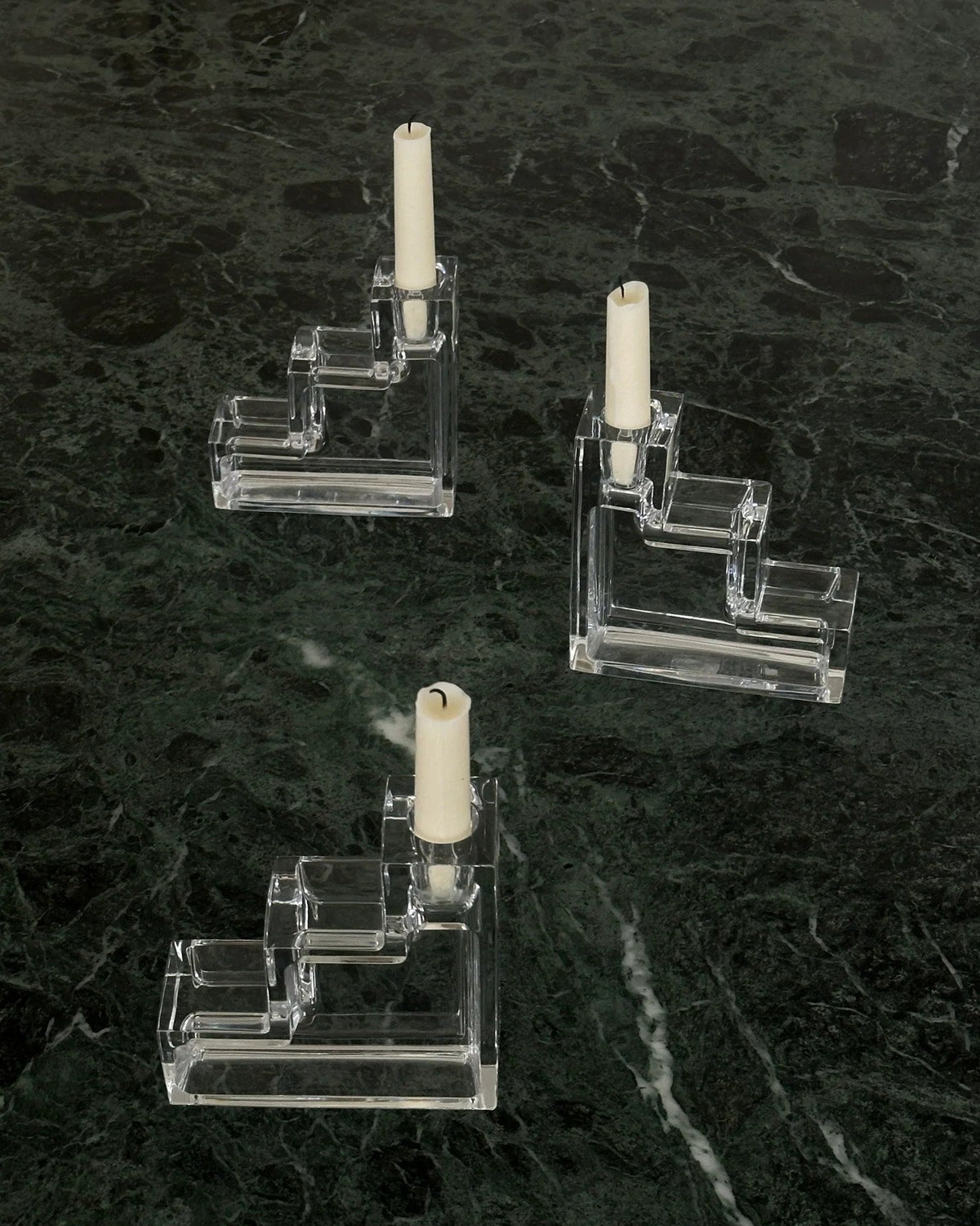 Pristine Table Architecture Candleholders by Villa | The Oblist — clear acrylic material