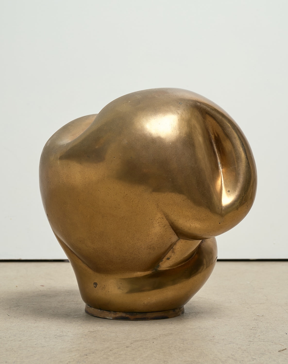 Bronze abstract sculpture by Richard Graham, circa 1980 — side angle