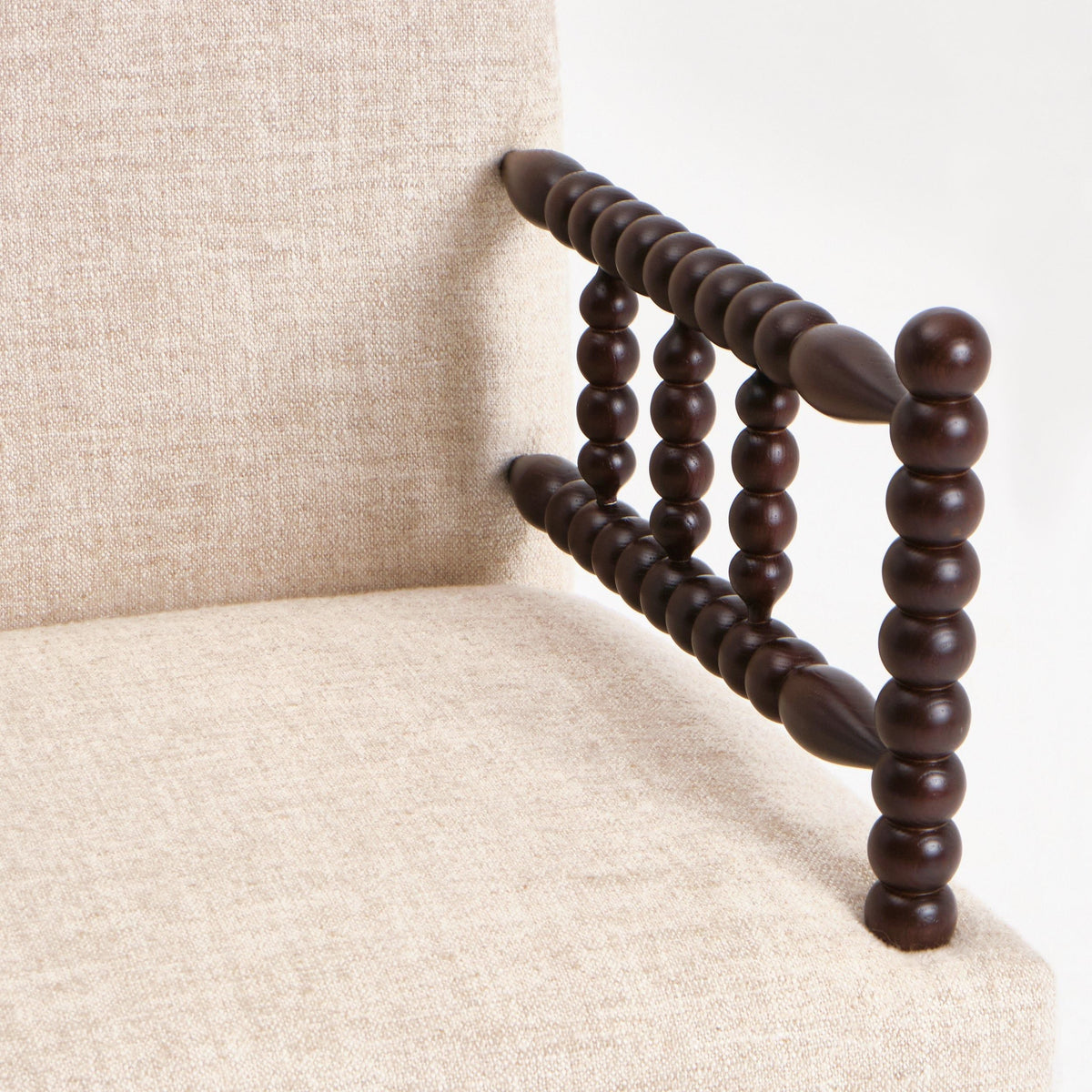 Bolha Lounge Chair — close-up of wooden armrest detail