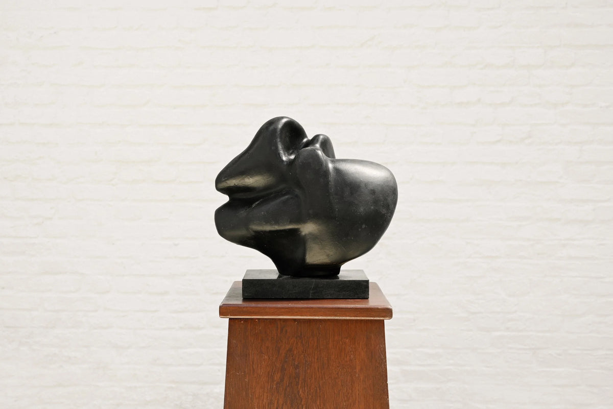 Abstract Black Terracotta Sculpture, 1960's by Introverso | The Oblist