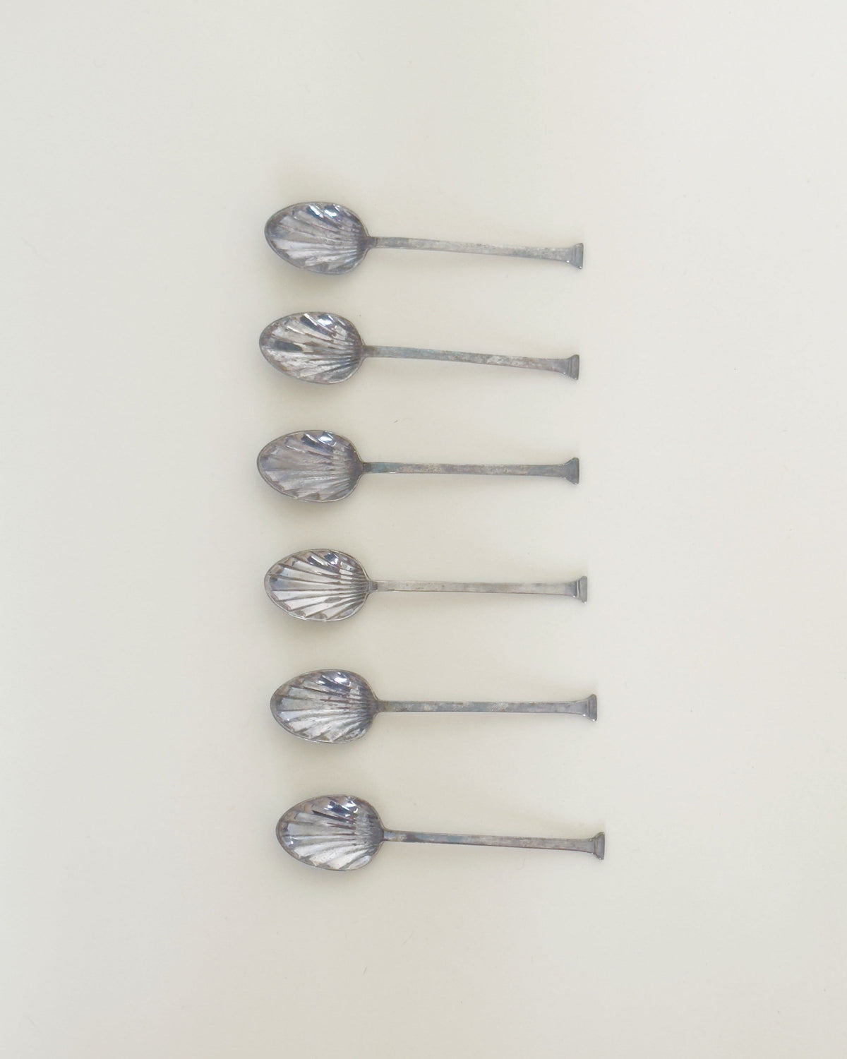 Set of 6 Antique Silver Plate Teaspoons by Aesthete Label | The Oblist — antique silver material