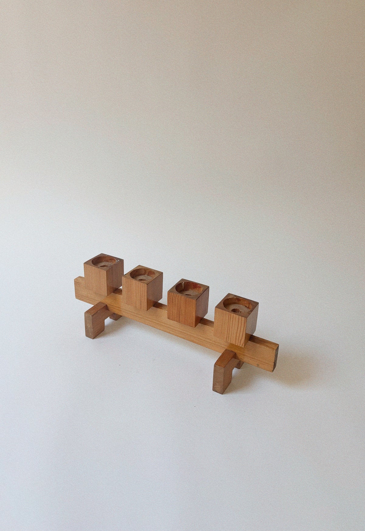 Blocky Artisan Candleholder, 1978 Scandinavia — side angle