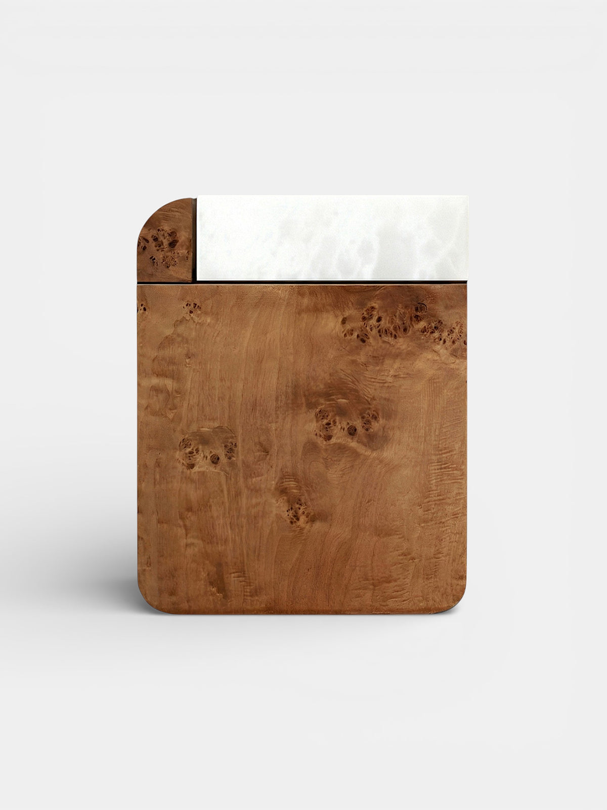 "Amo" Burl Wood and White Onyx Side Table by Marbera | The Oblist