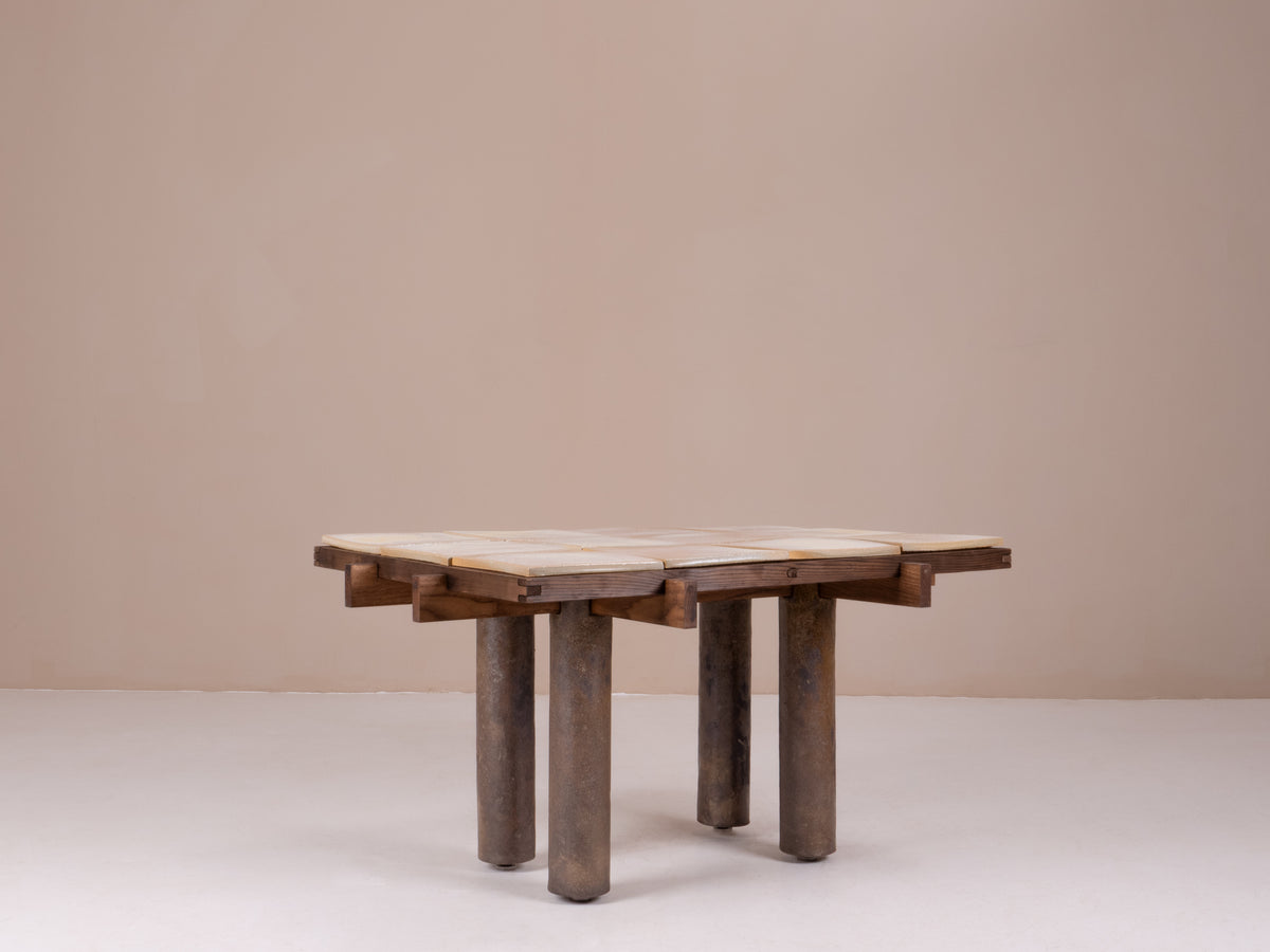 Wabi Sabi Coffee Table in Wood & Clay - Ivory White Edition — additional view