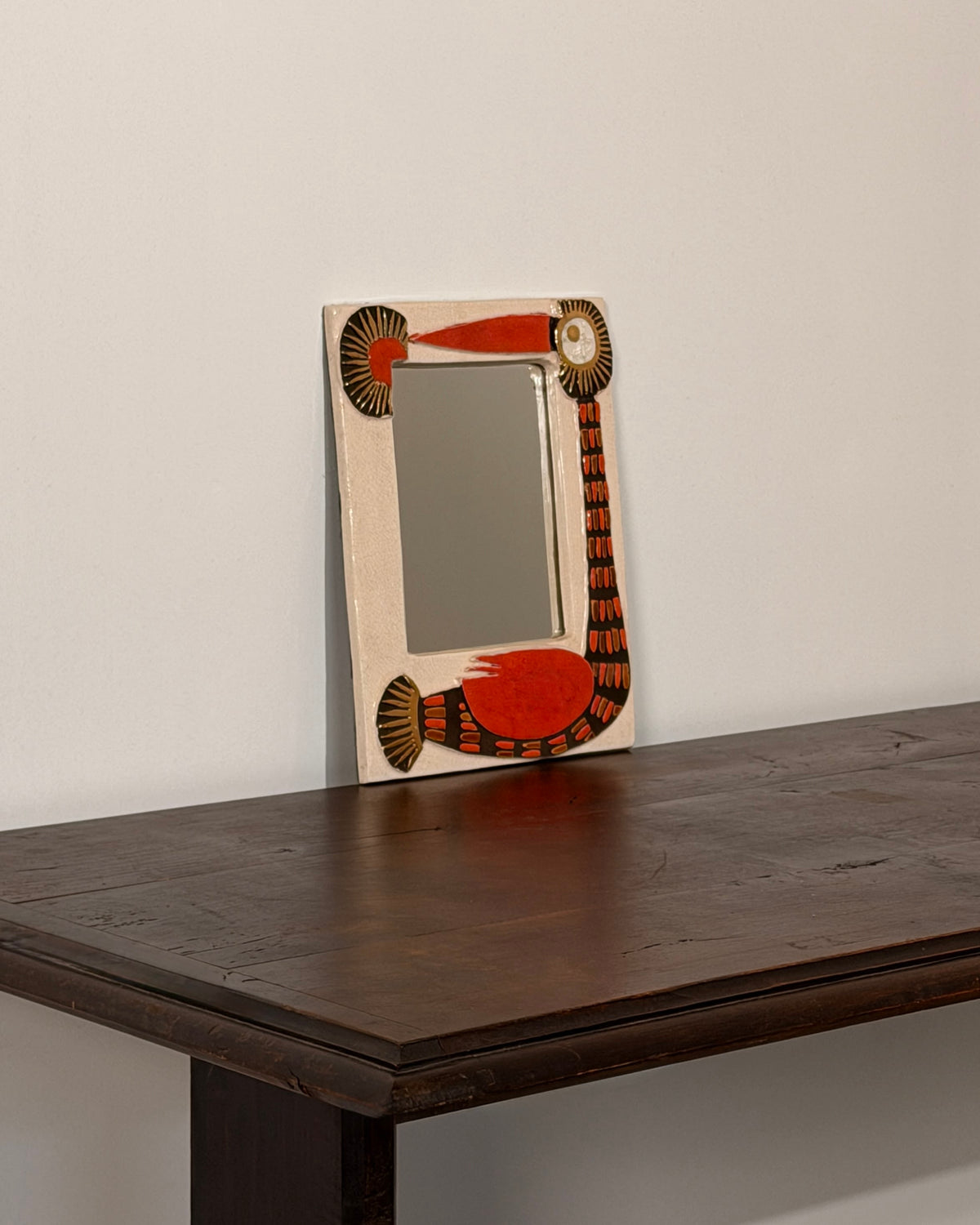 Very rare « Pélican » mirror by Mithé Espelt — detail view
