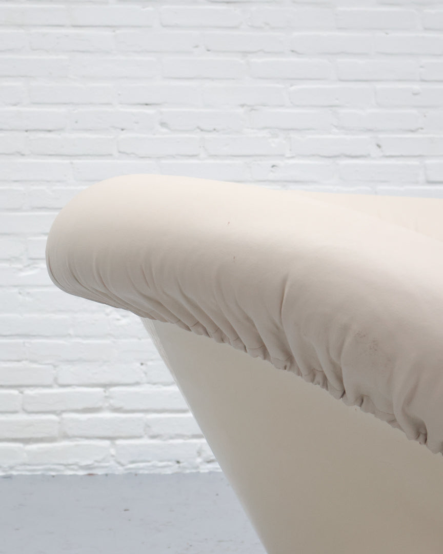 Beige upholstered armrest detail of Krokus vintage armchair