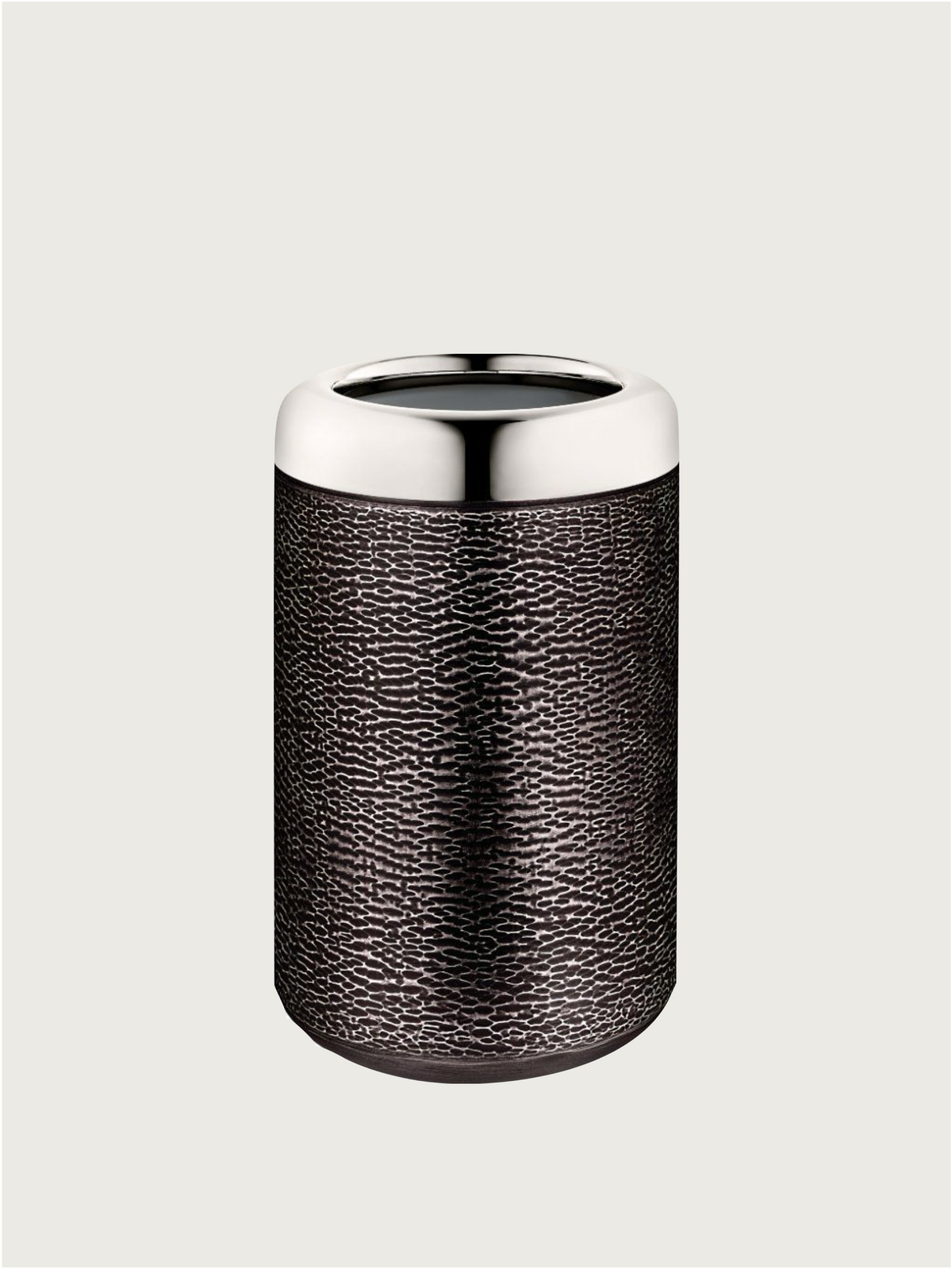 Wine Cooler in Burnished White Bronze — side angle showing textured surface