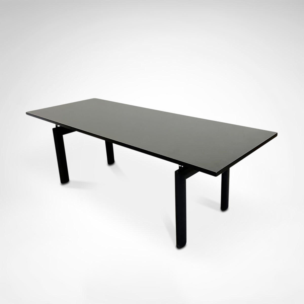 Early LC6 Steel and Wood Dining Table by Le Corbusier for Cassina, 1980s — detail view