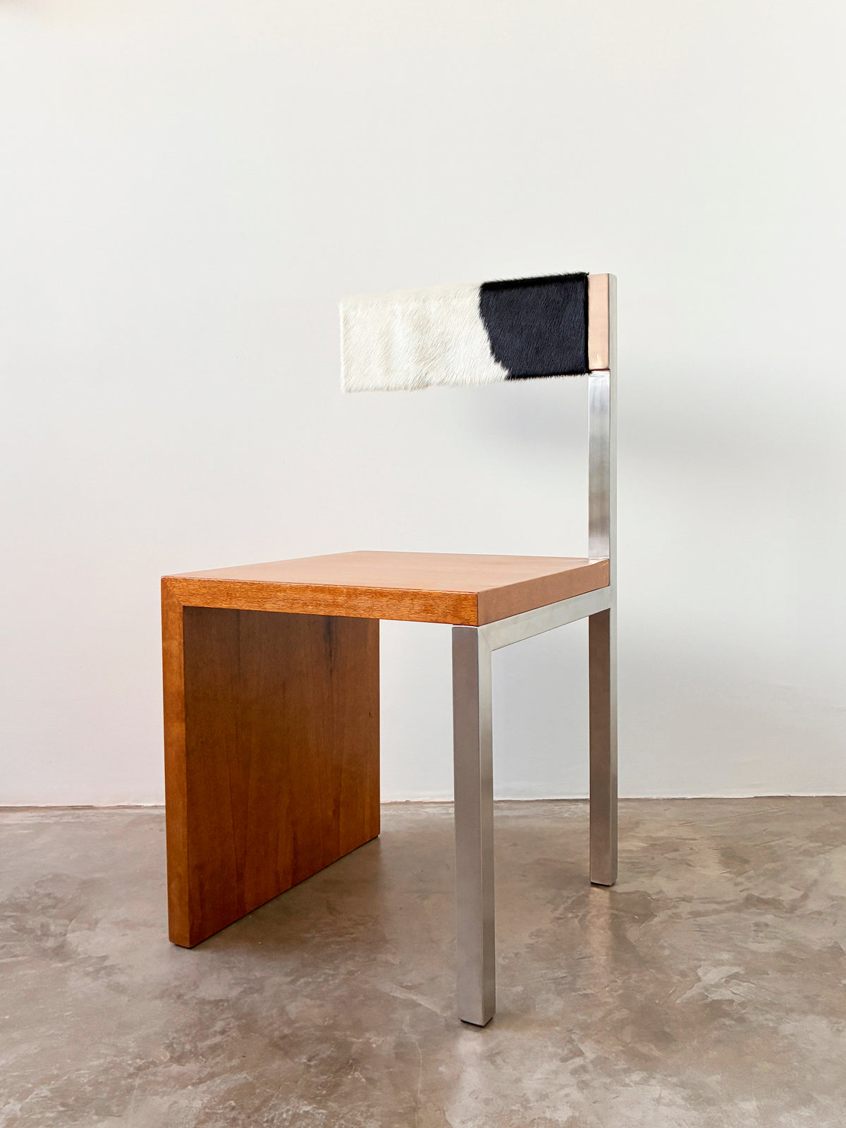 Stainless Steel and Brazilian Freijó Wood H04 Chair  by HT. | The Oblist