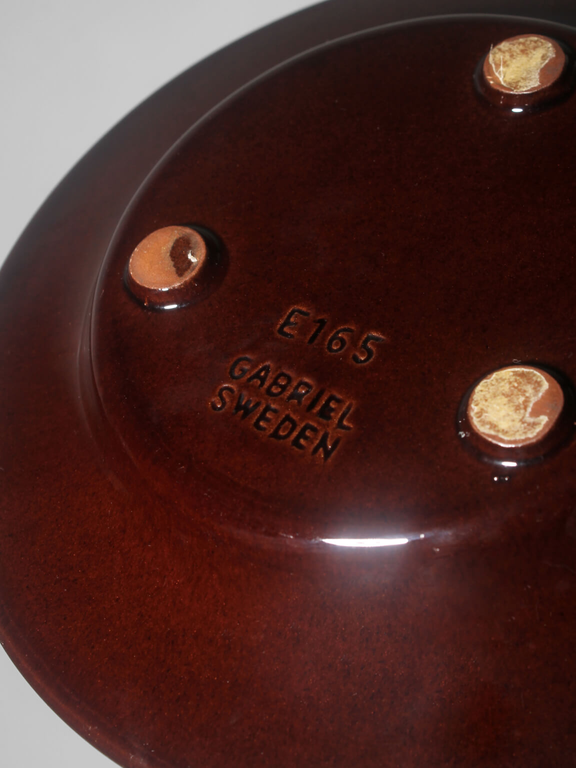 Orange Rimmed Ethnic Stoneware Bowl From Gabriel, 1960s — side angle