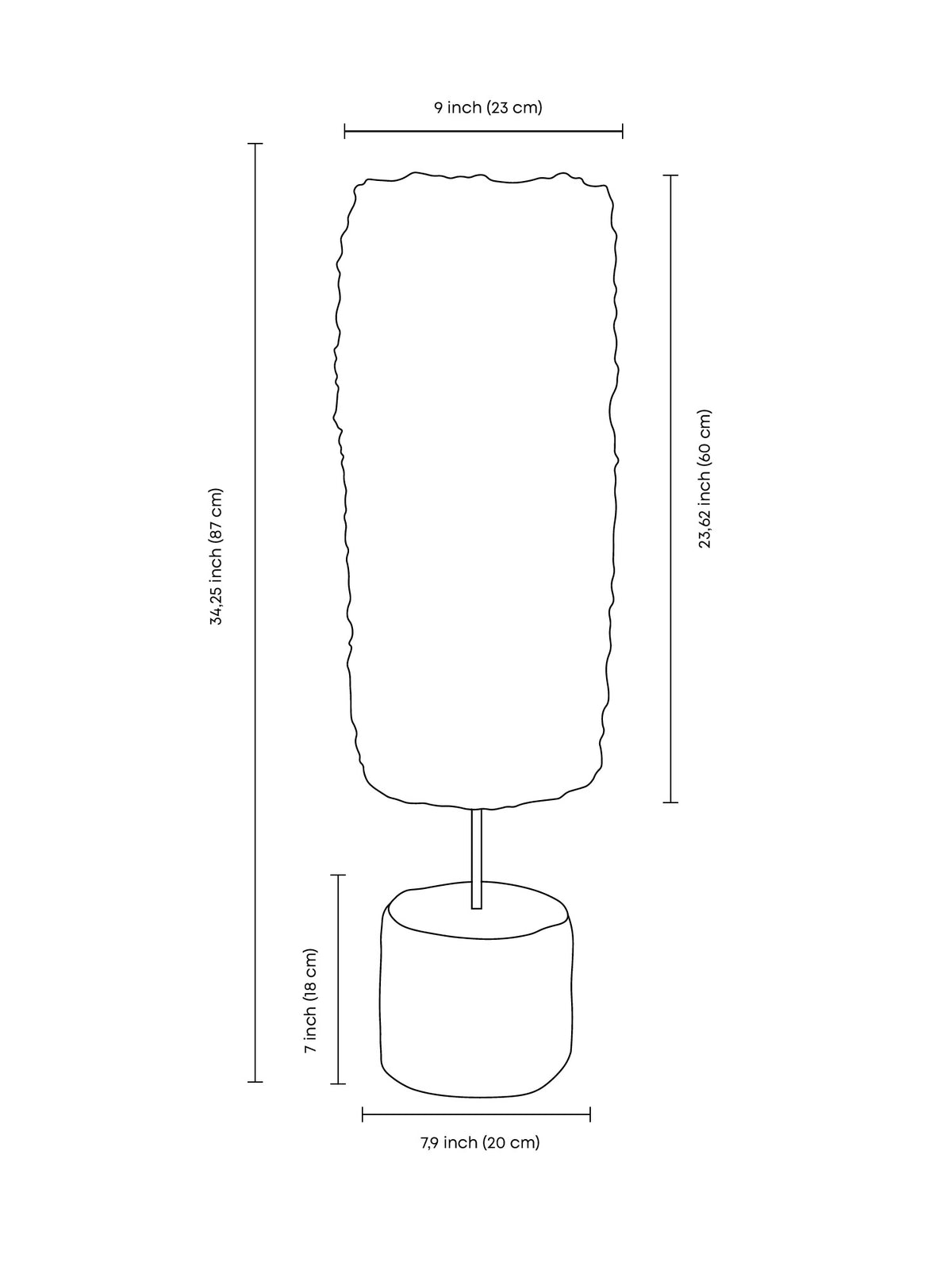 Bavo Sculptural Floor Lamp — side angle with textured white shade