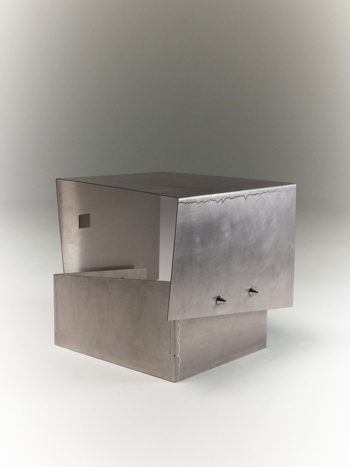 Stainless Steel Side Table — close-up
