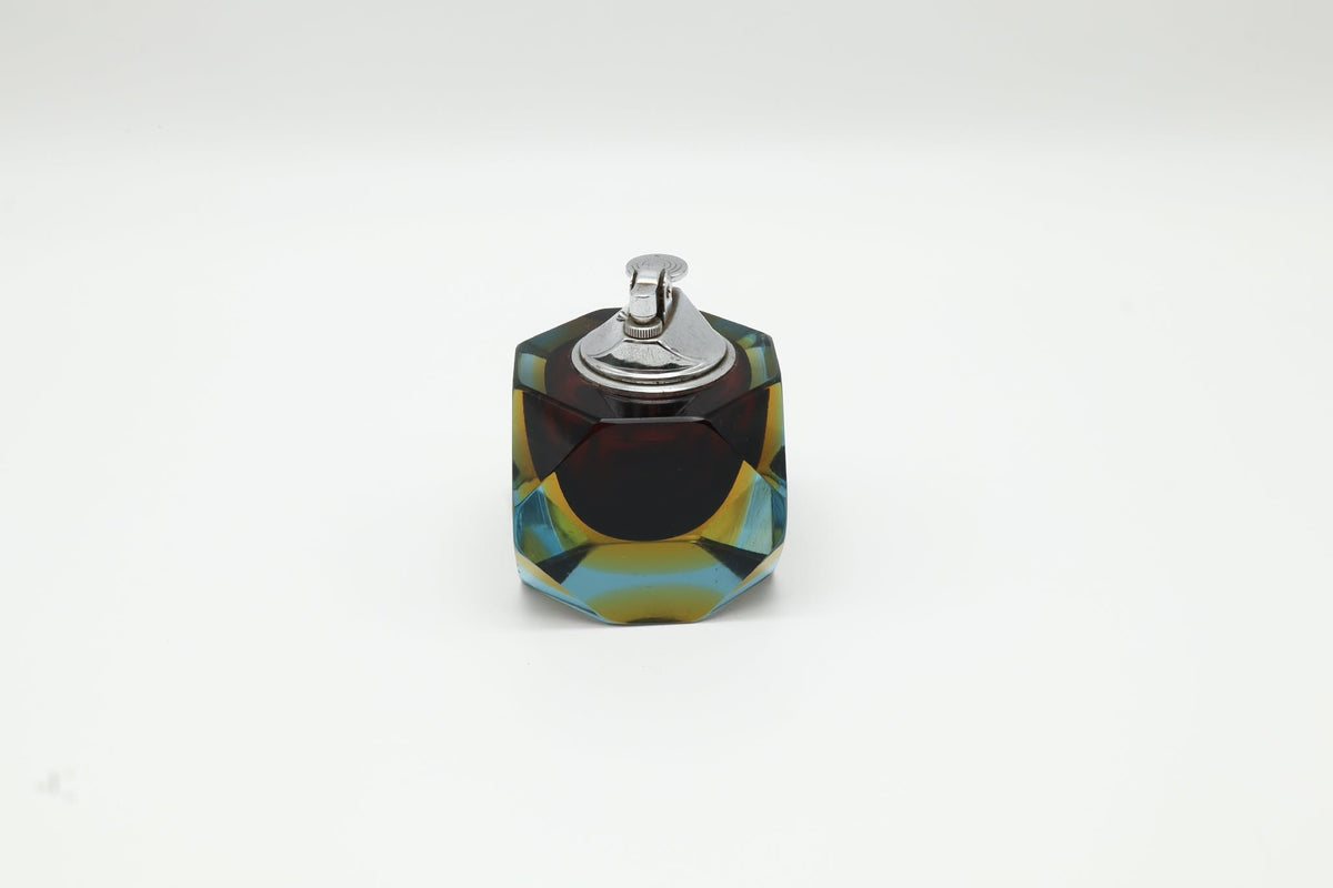 1960s Flavio Poli 'Sommerso' Glass Table Lighter for Seguso – Italy — detail view