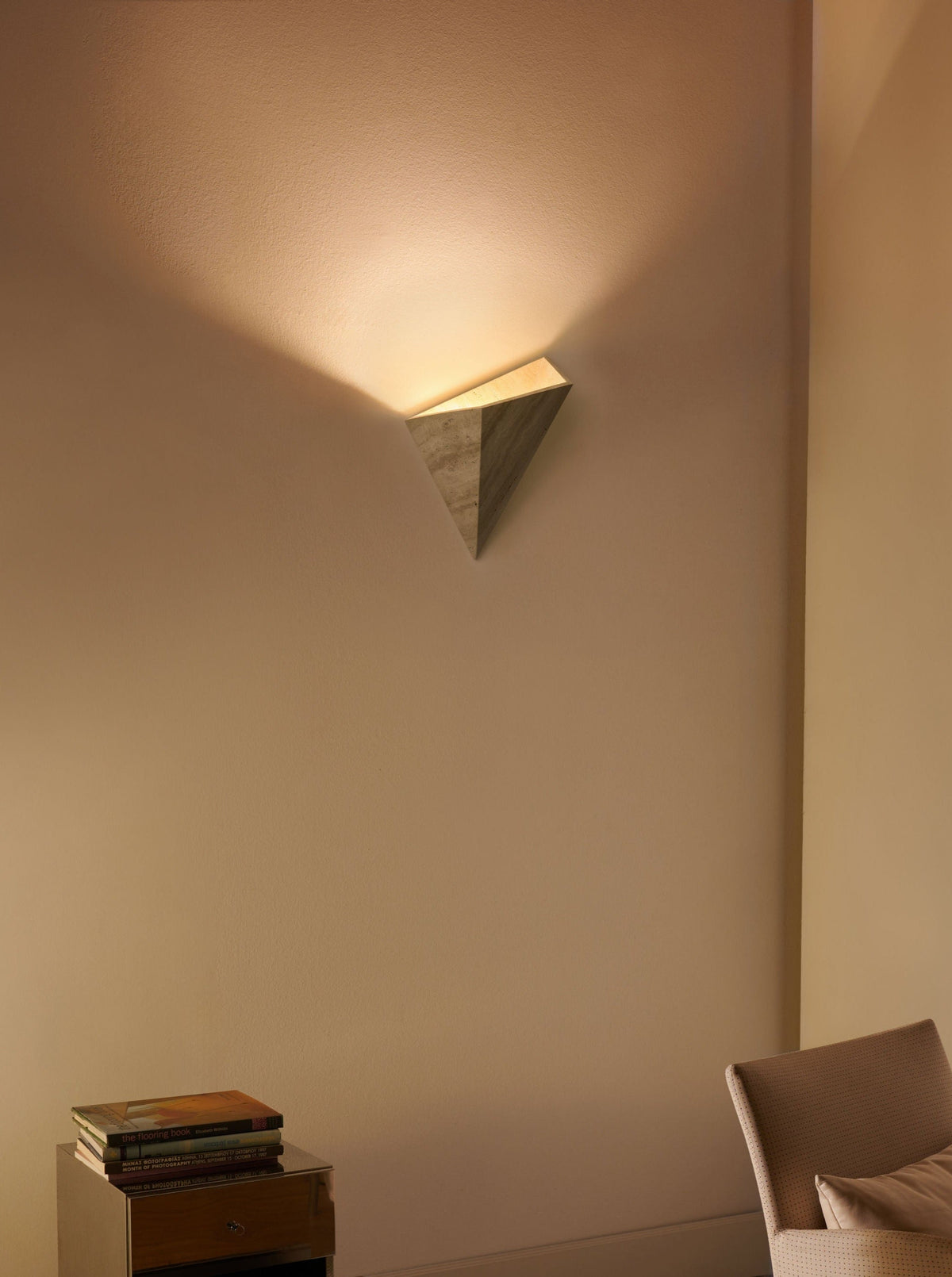 Prehistoric Travertine Wall Light by Mariza Galani | The Oblist — handcrafted travertine material