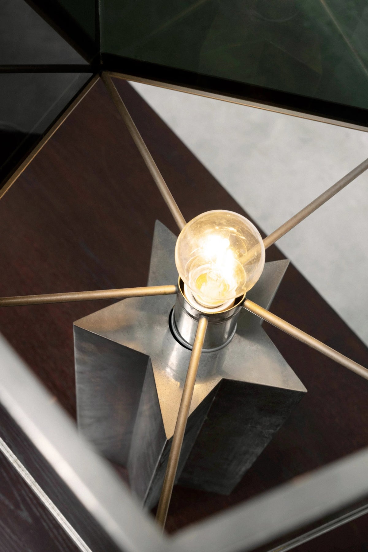 Italian Architectural Table Lamp in Acrylic and Chrome, 1970's — lifestyle setting