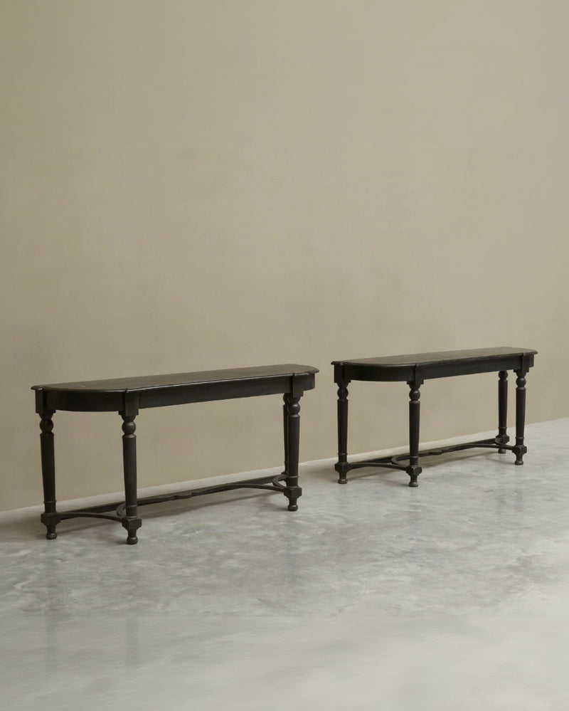 Pair of Ebonized Console Tables Early 19th Century by ORNAMENTUM | The Oblist