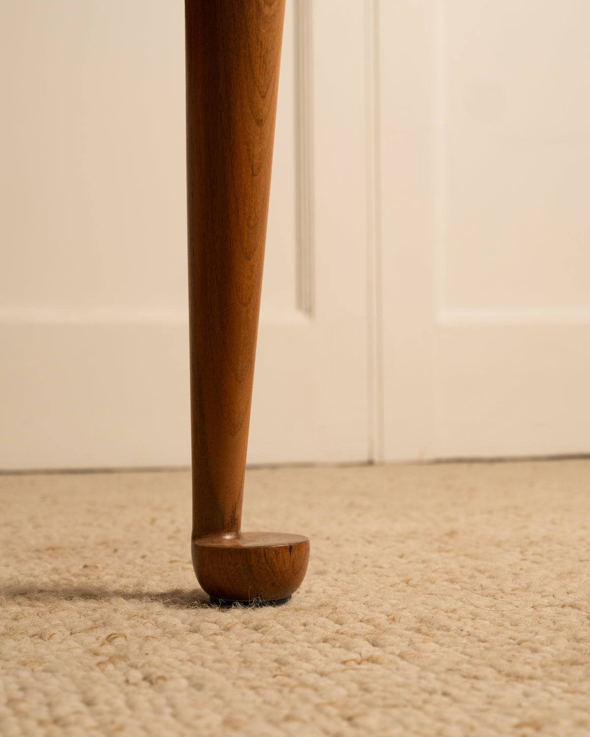 Wood leg detail of circular side table Josef Frank 1940s