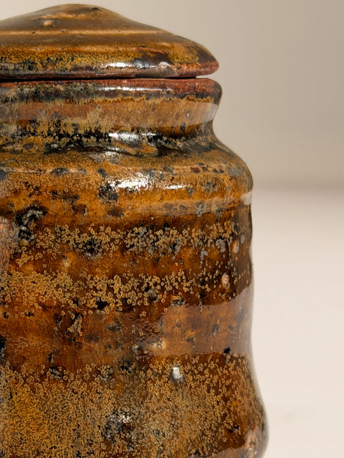 Covered glazed stoneware pot, France, circa 1960–1970. — additional view