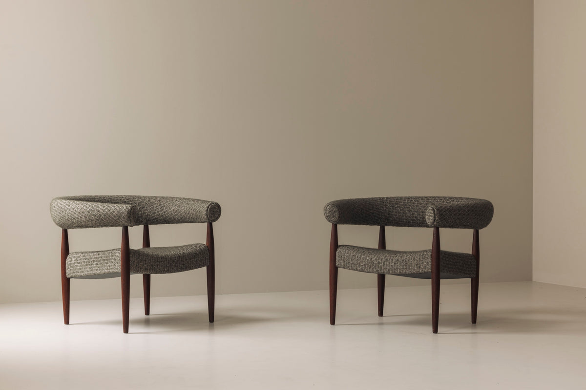 Very rare set of 'Ring Chairs' by Nanna and Jørgen Ditzel, Denmark 1958 — close-up