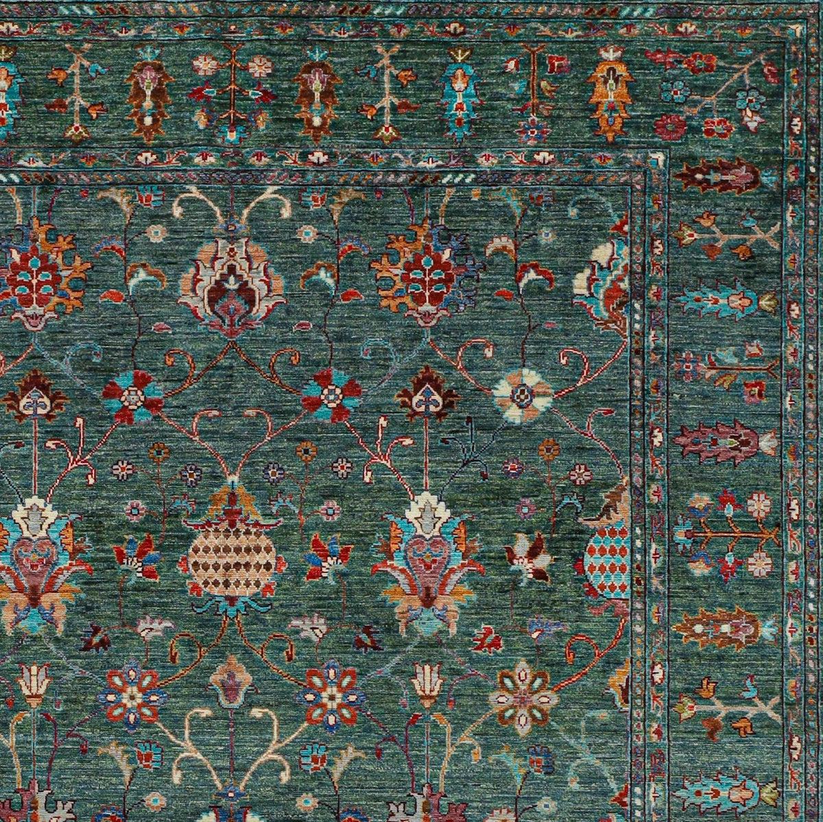 Sultani Emerald Hand-knotted rug — detail view